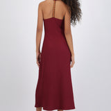 Vestido maxi cuentas espalda