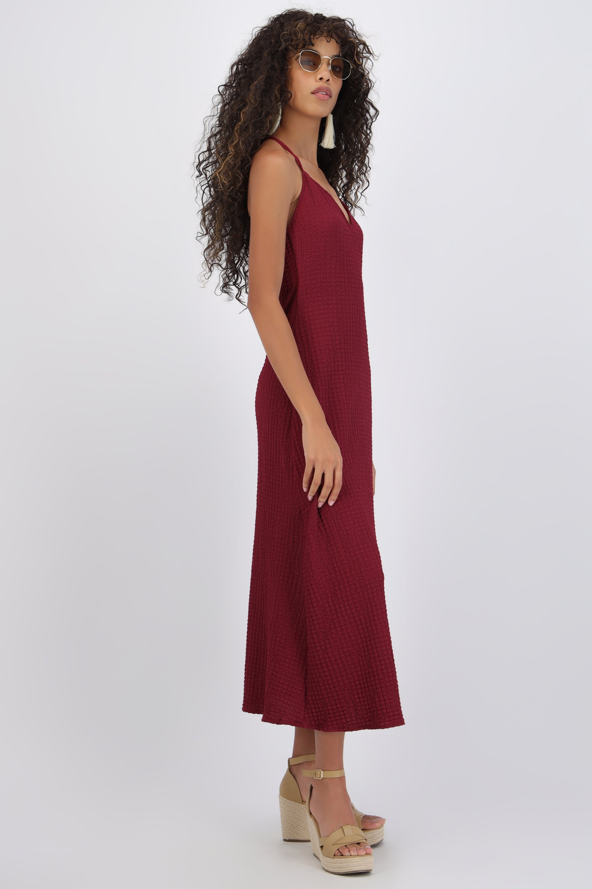 Vestido maxi cuentas espalda