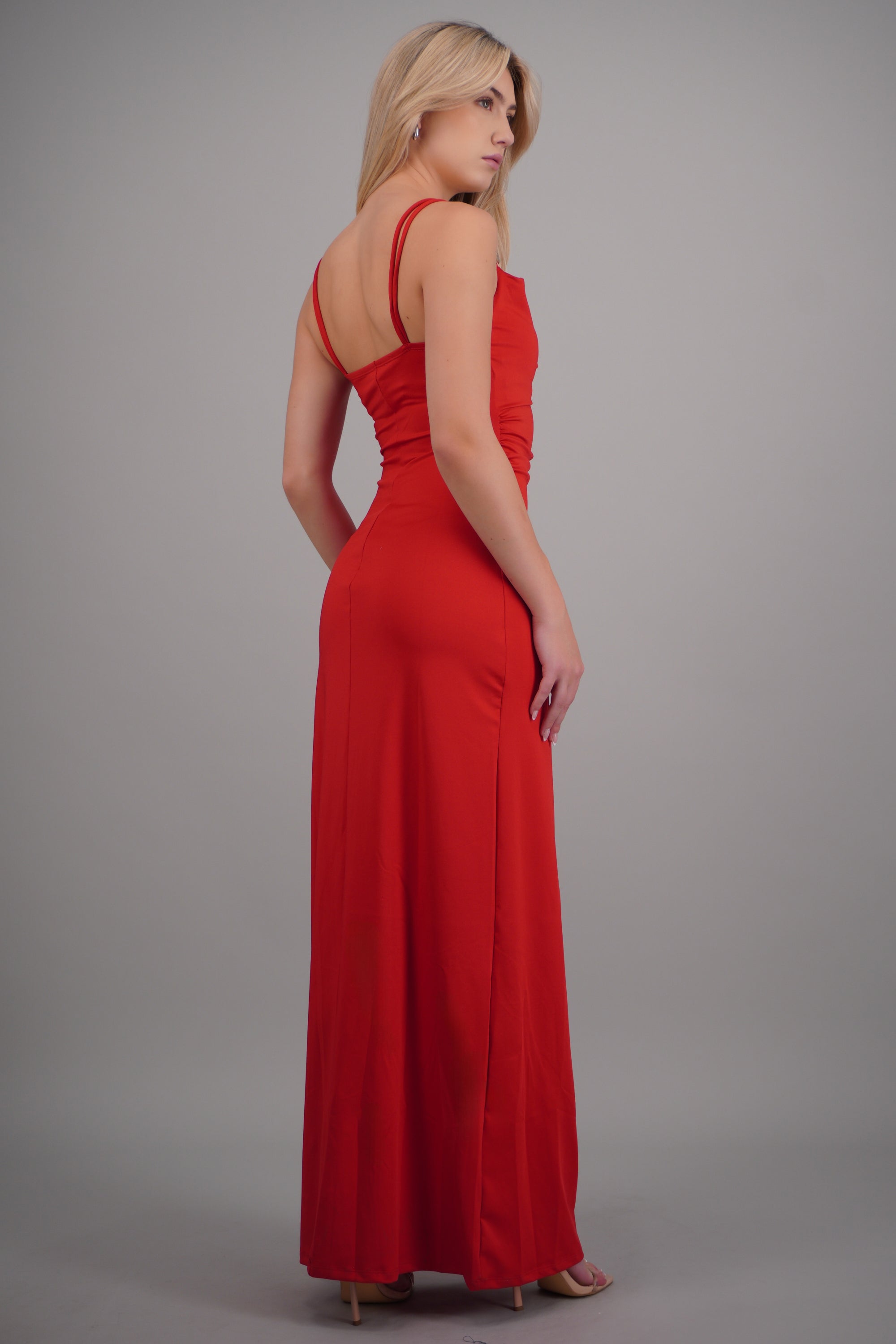 Vestido tirantes detalle argollas ROJO