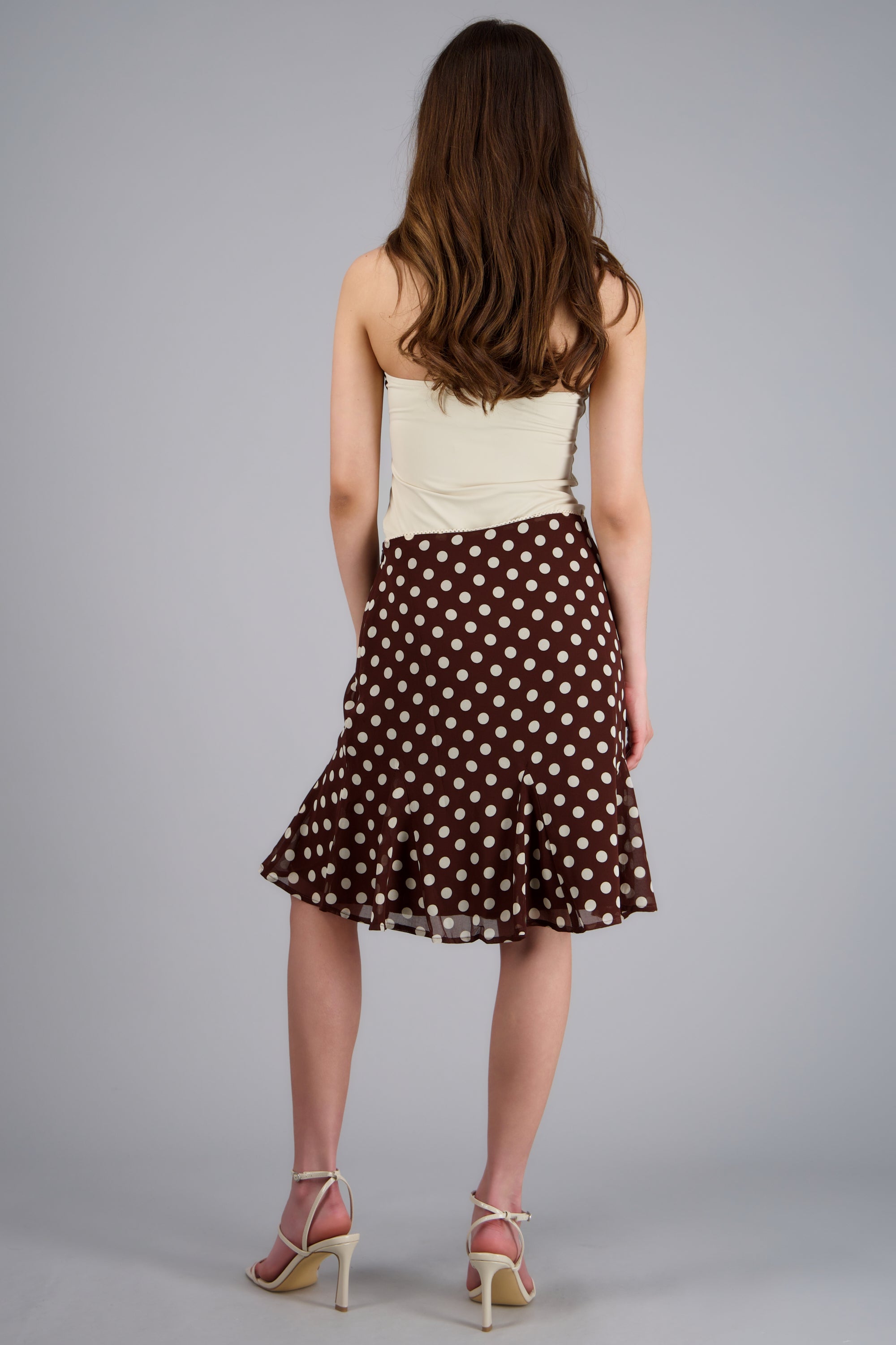 Falda midi polka dots detalle moño CAFE COMBO