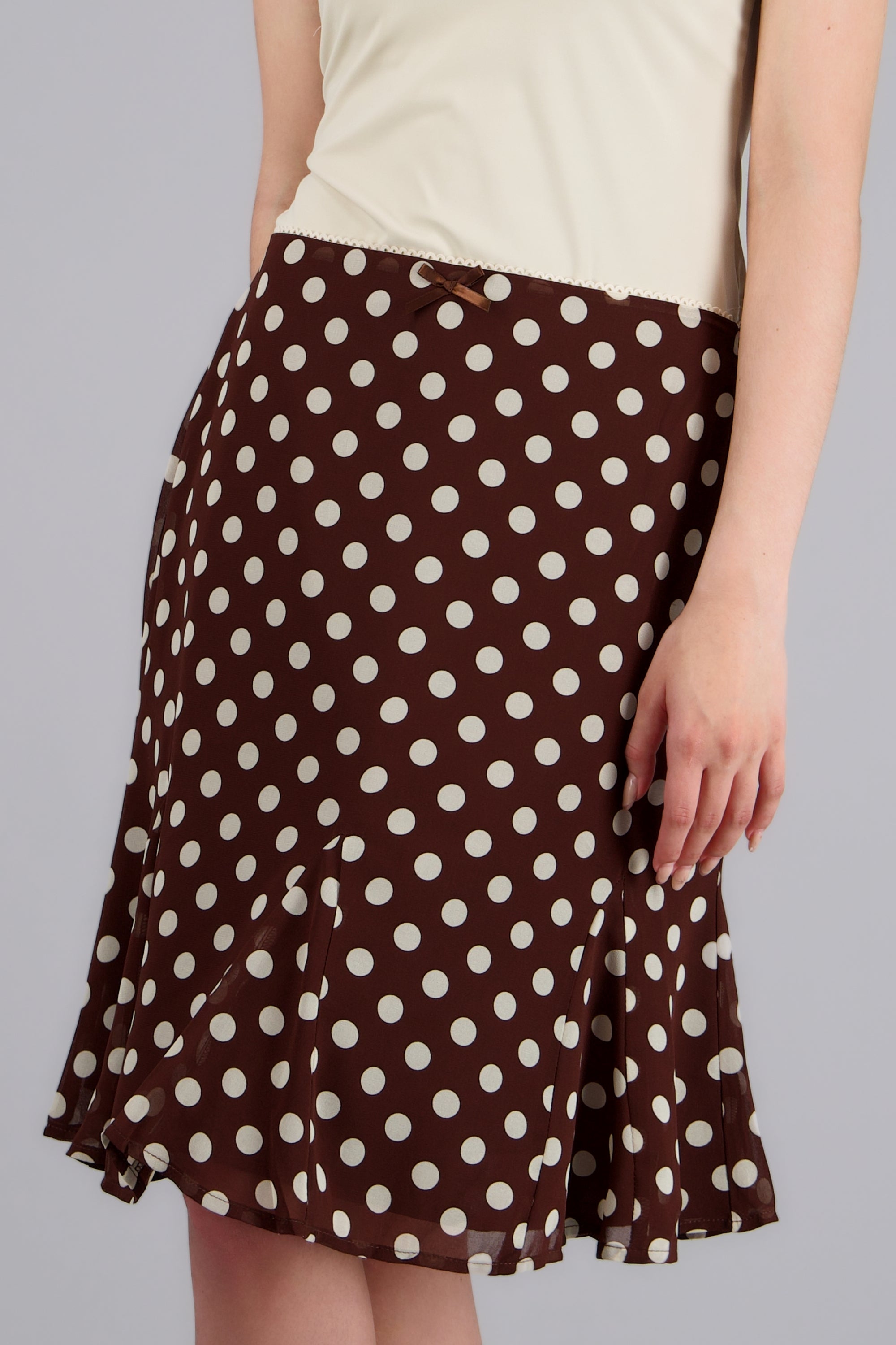 Falda midi polka dots detalle moño CAFE COMBO