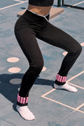 Leggings flare cintura cruzado contraste