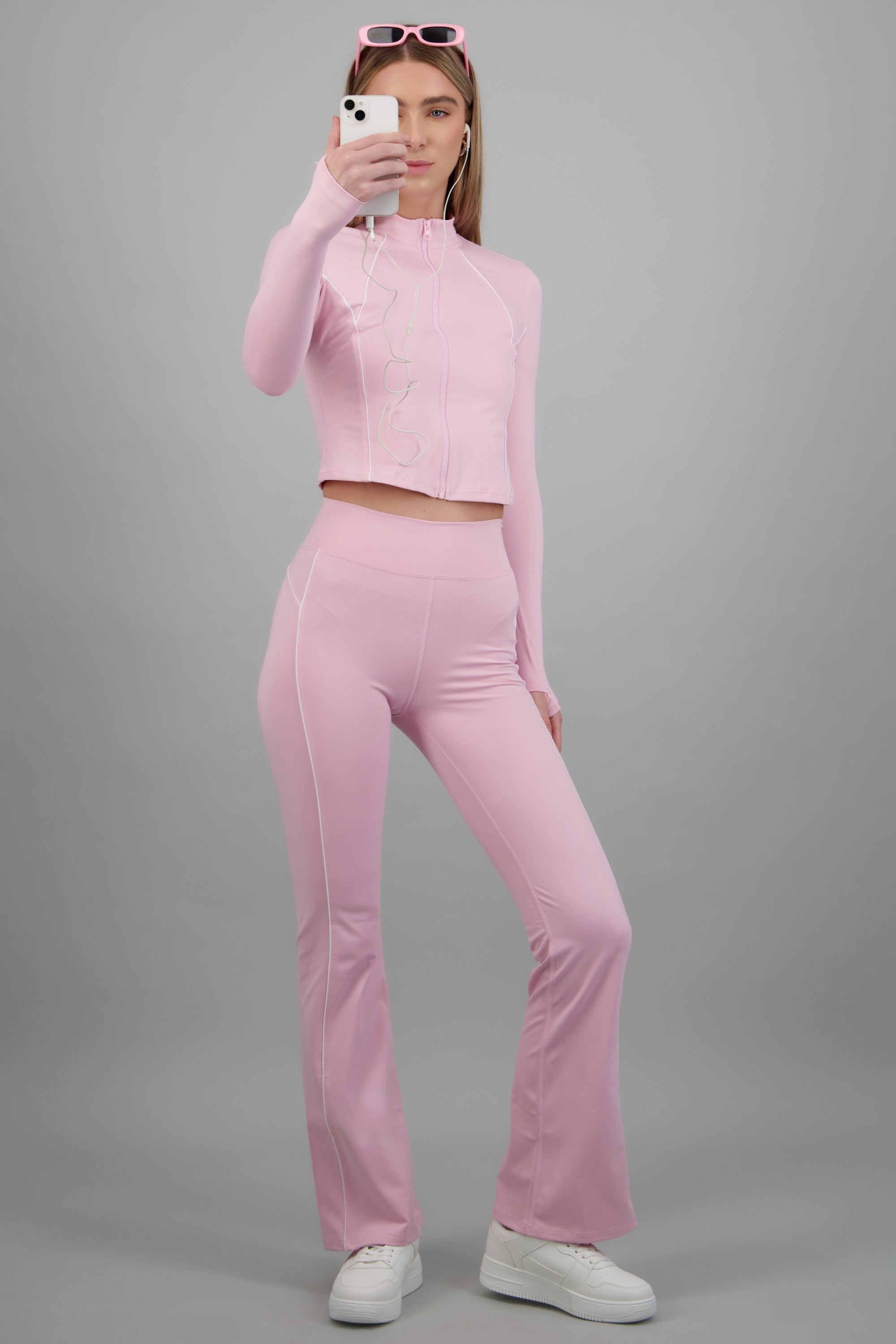 Leggings deportivos contrastes ROSA PASTEL