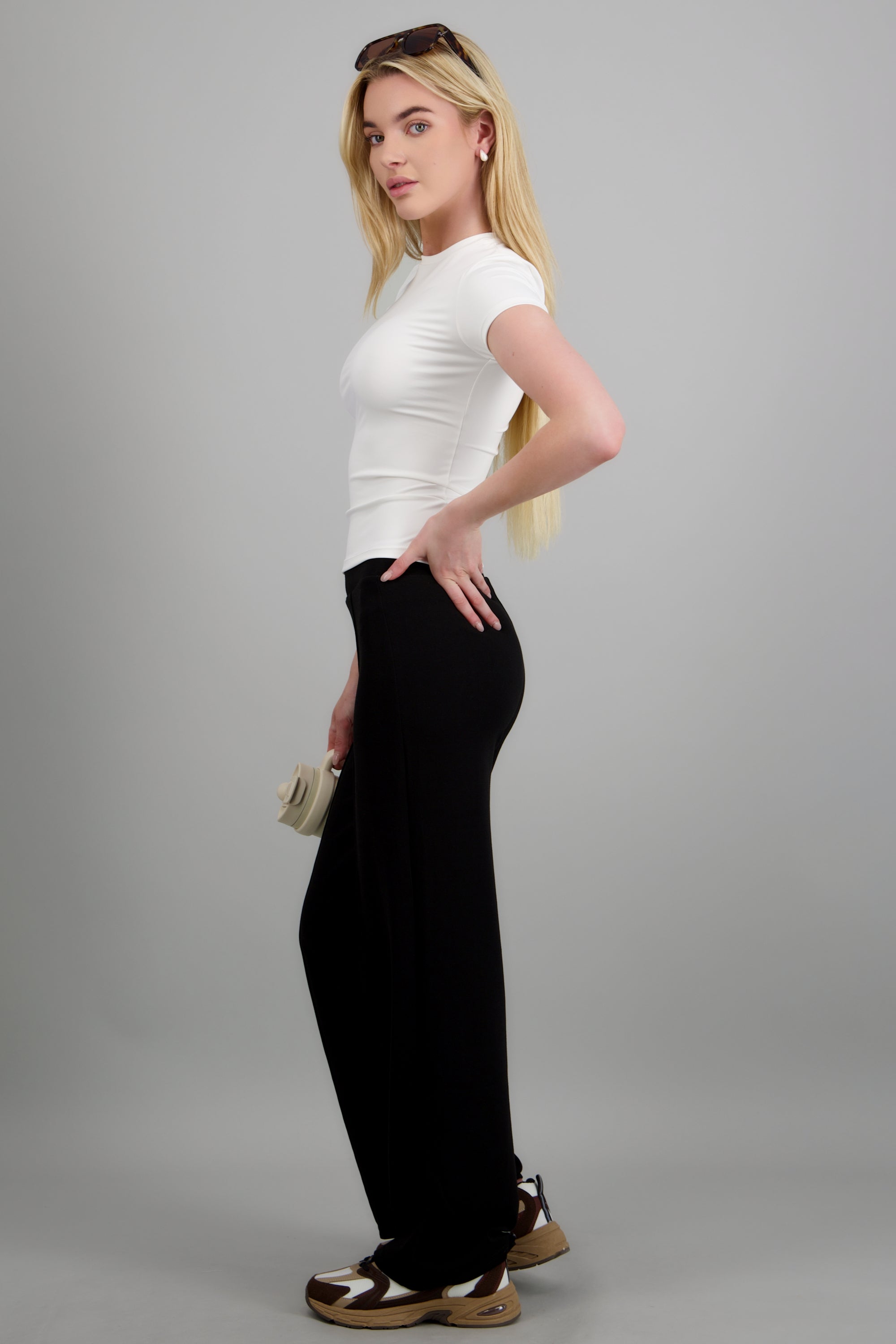 Pantalon amplio modal NEGRO