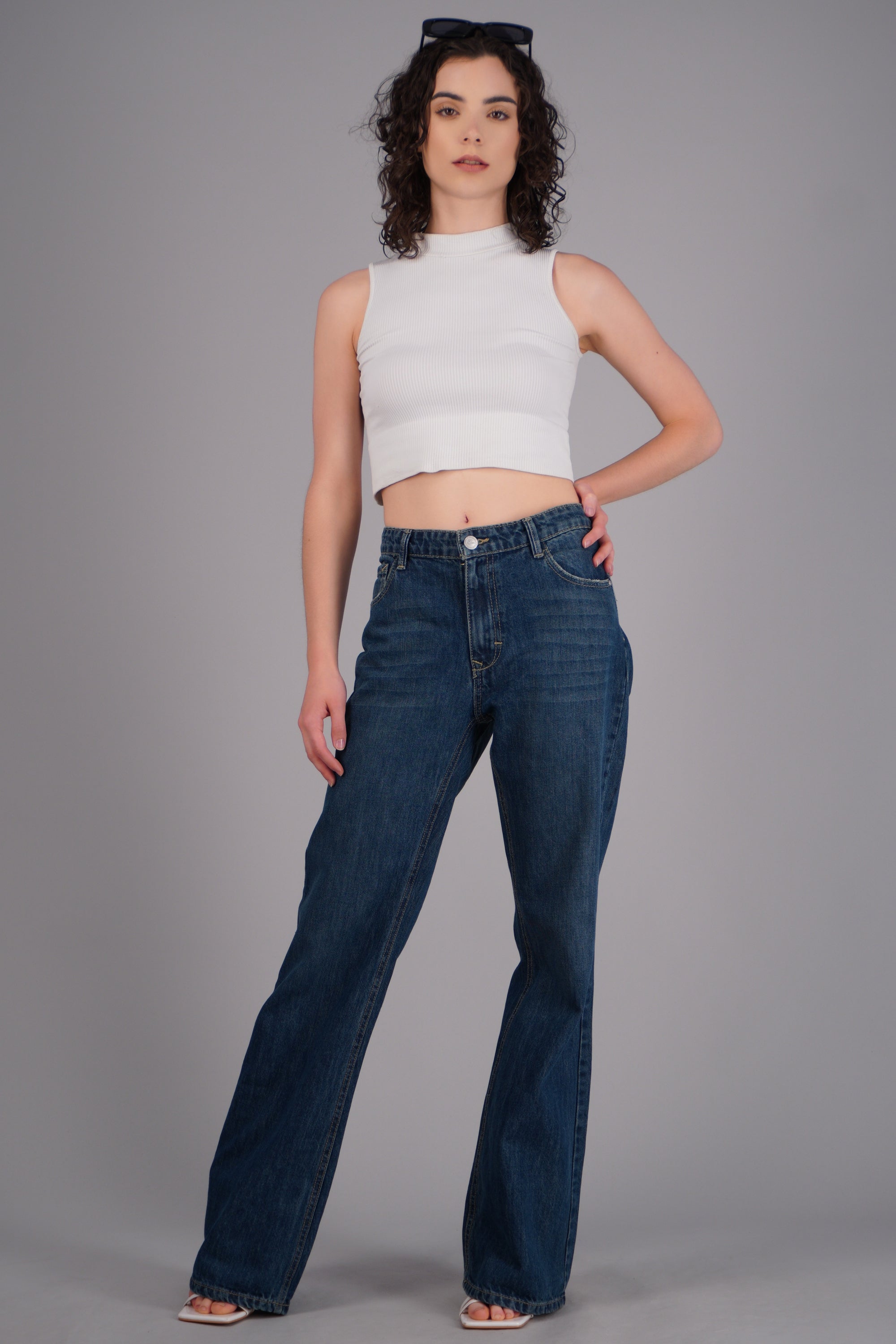 Jeans flare entintados MEDIUM WASH