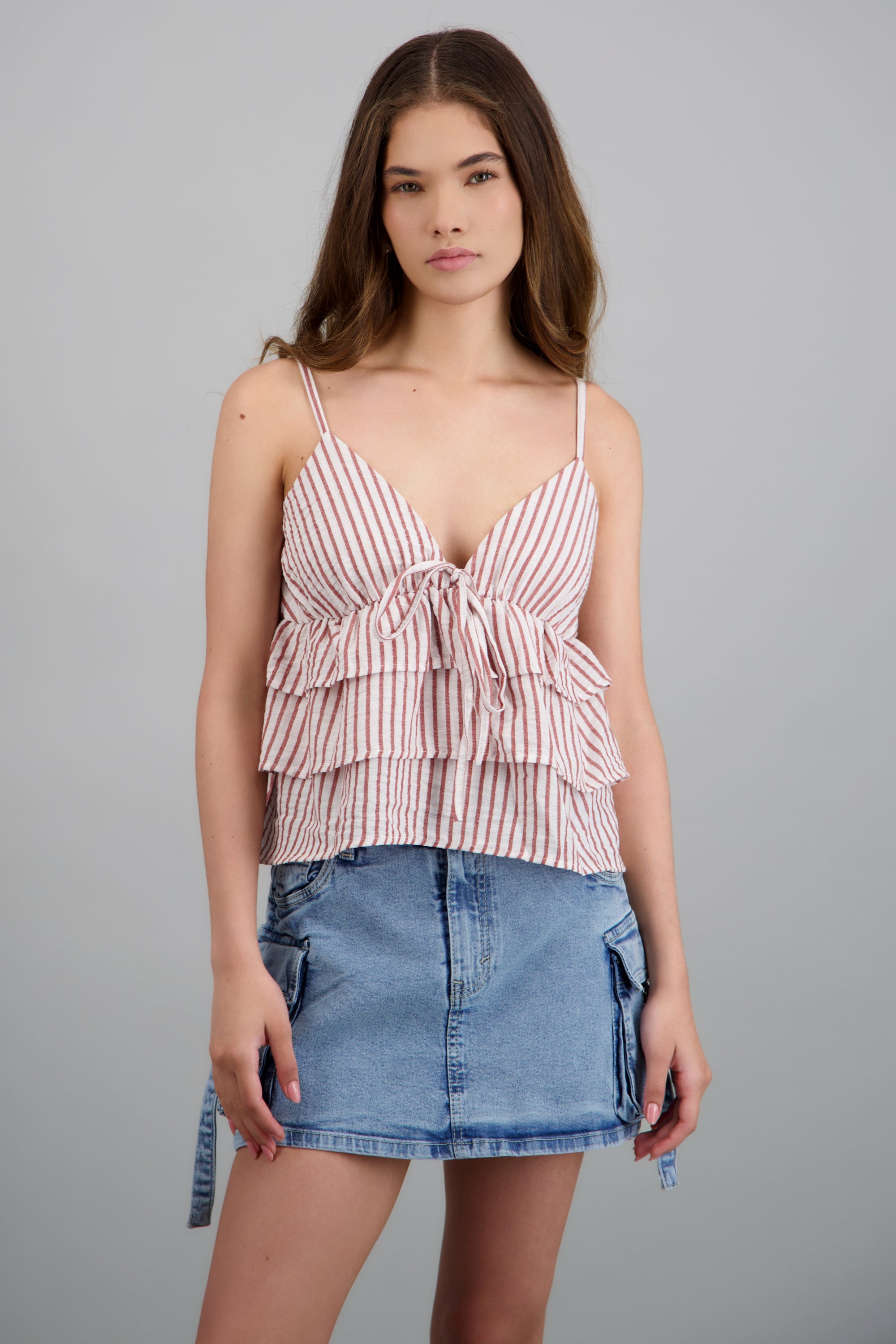 Top tirantes con olanes CIRUELA