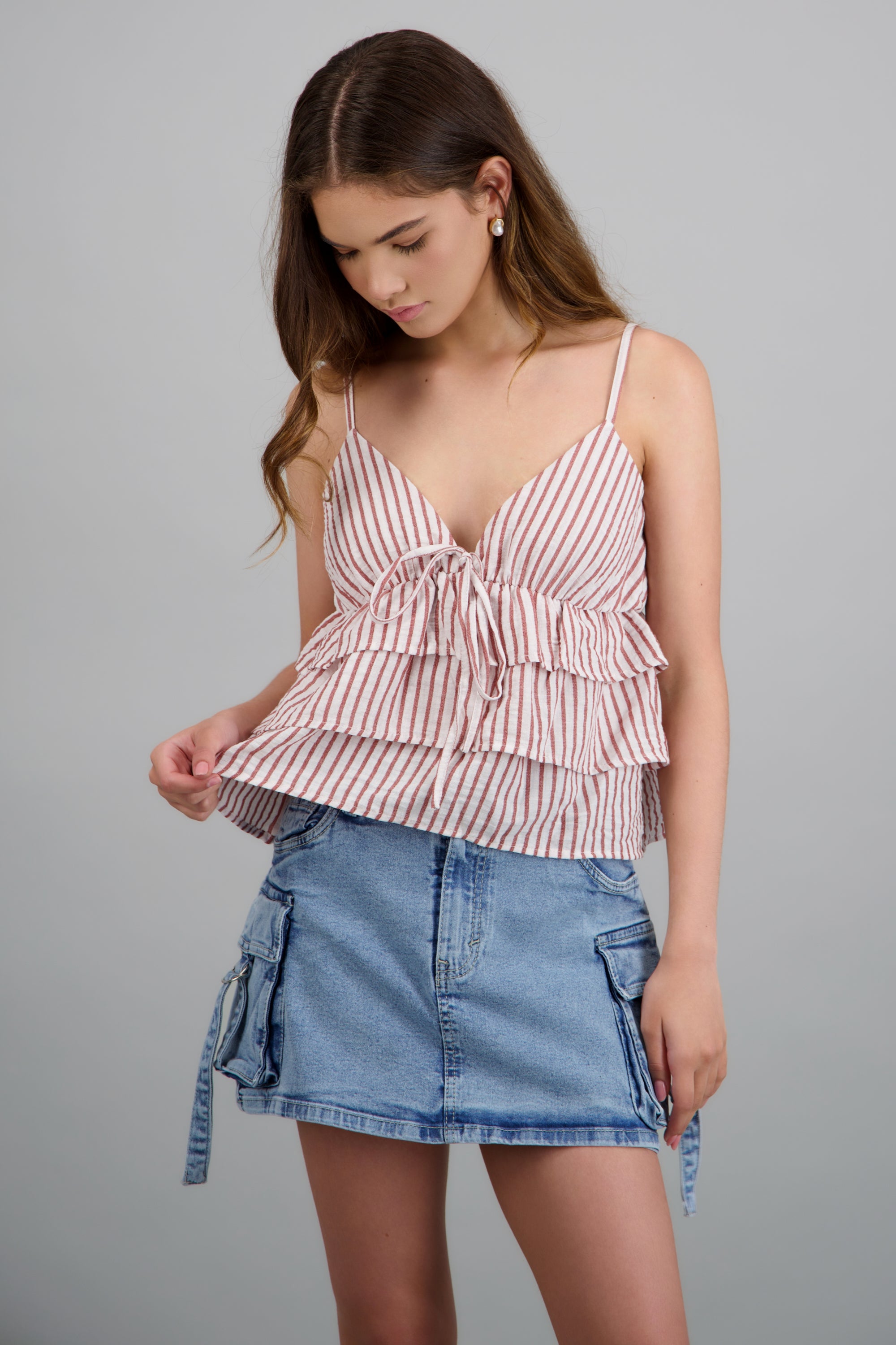 Top tirantes con olanes CIRUELA