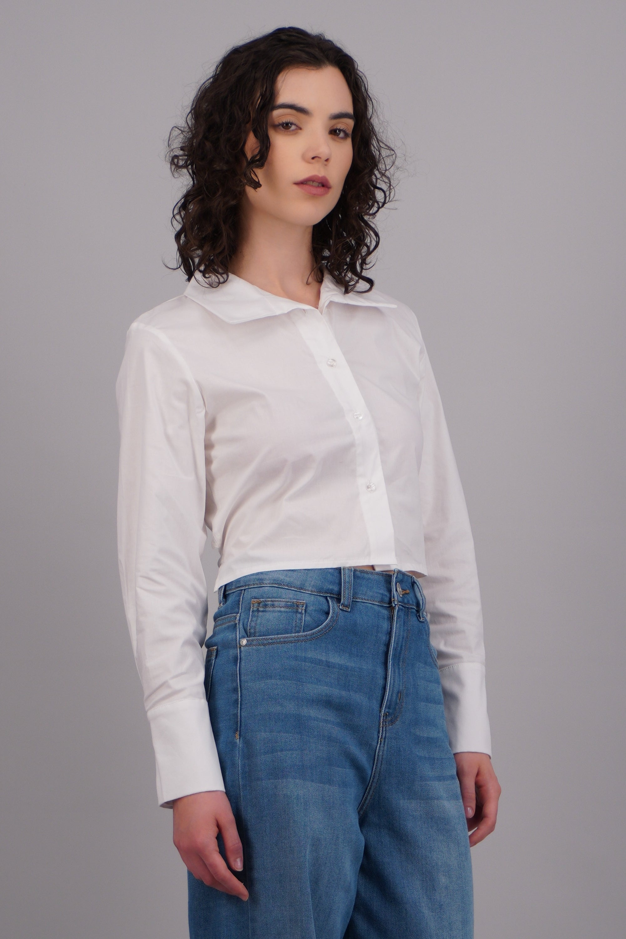 Camisa manga larga detalle espalda BLANCO