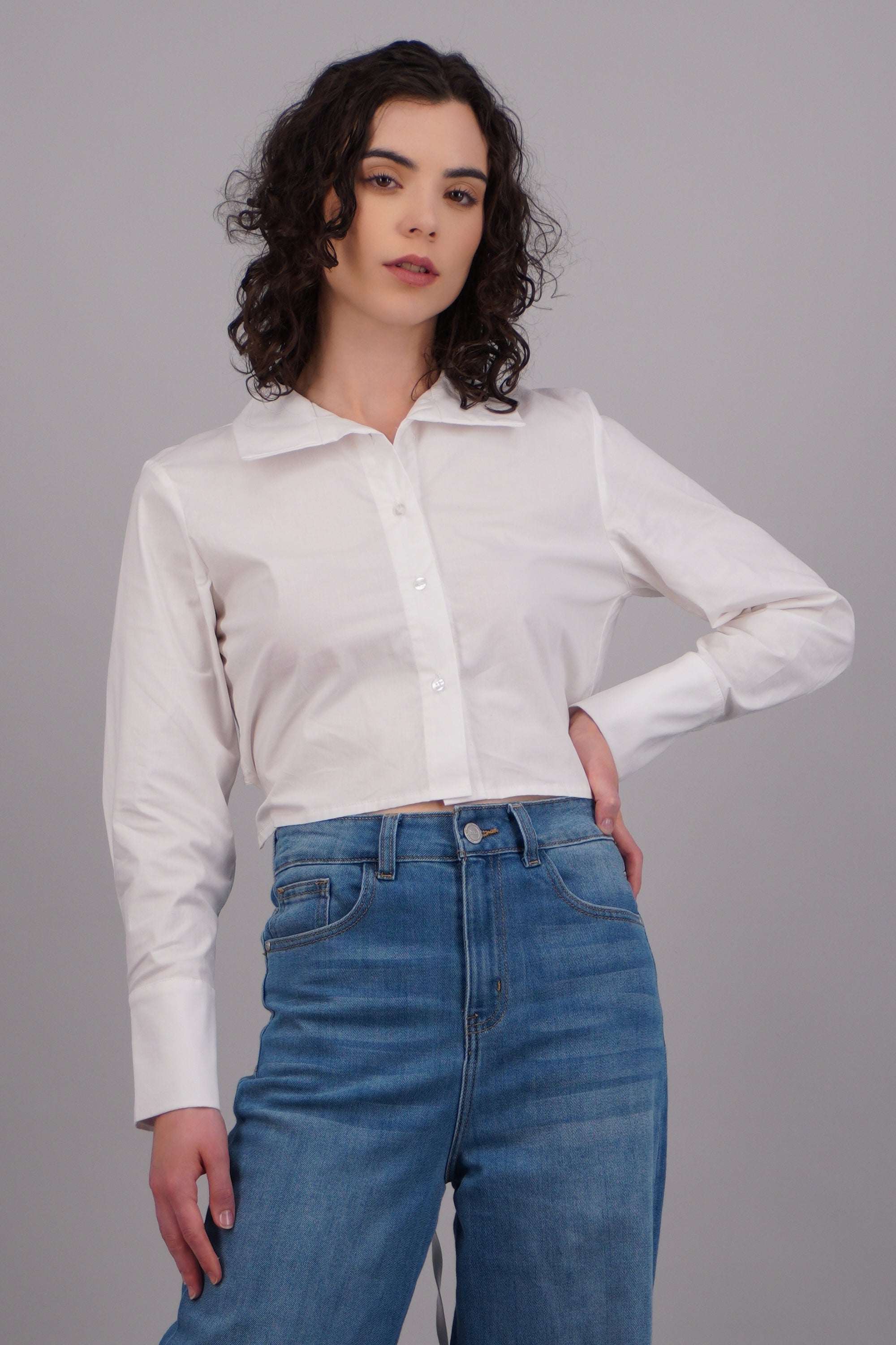 Camisa manga larga detalle espalda BLANCO