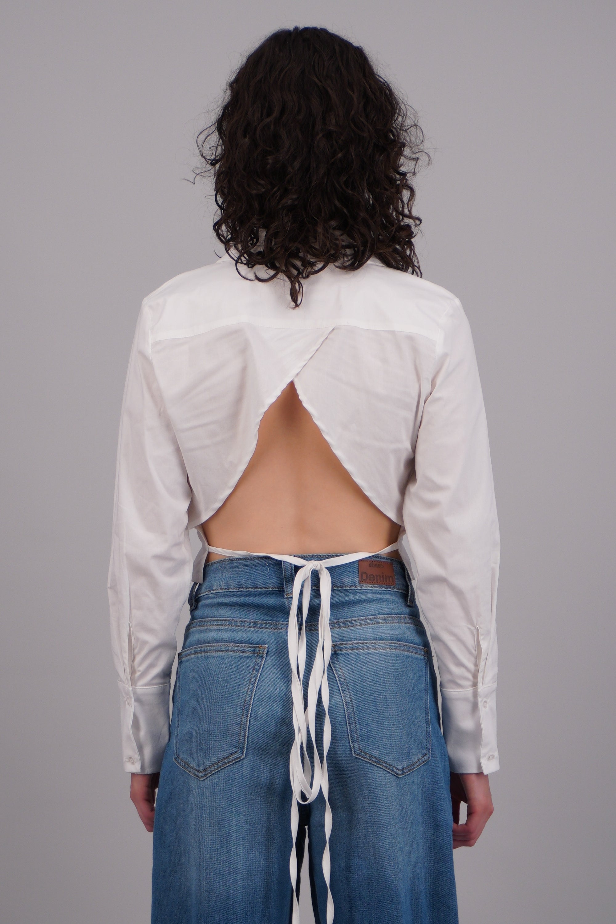 Camisa manga larga detalle espalda BLANCO