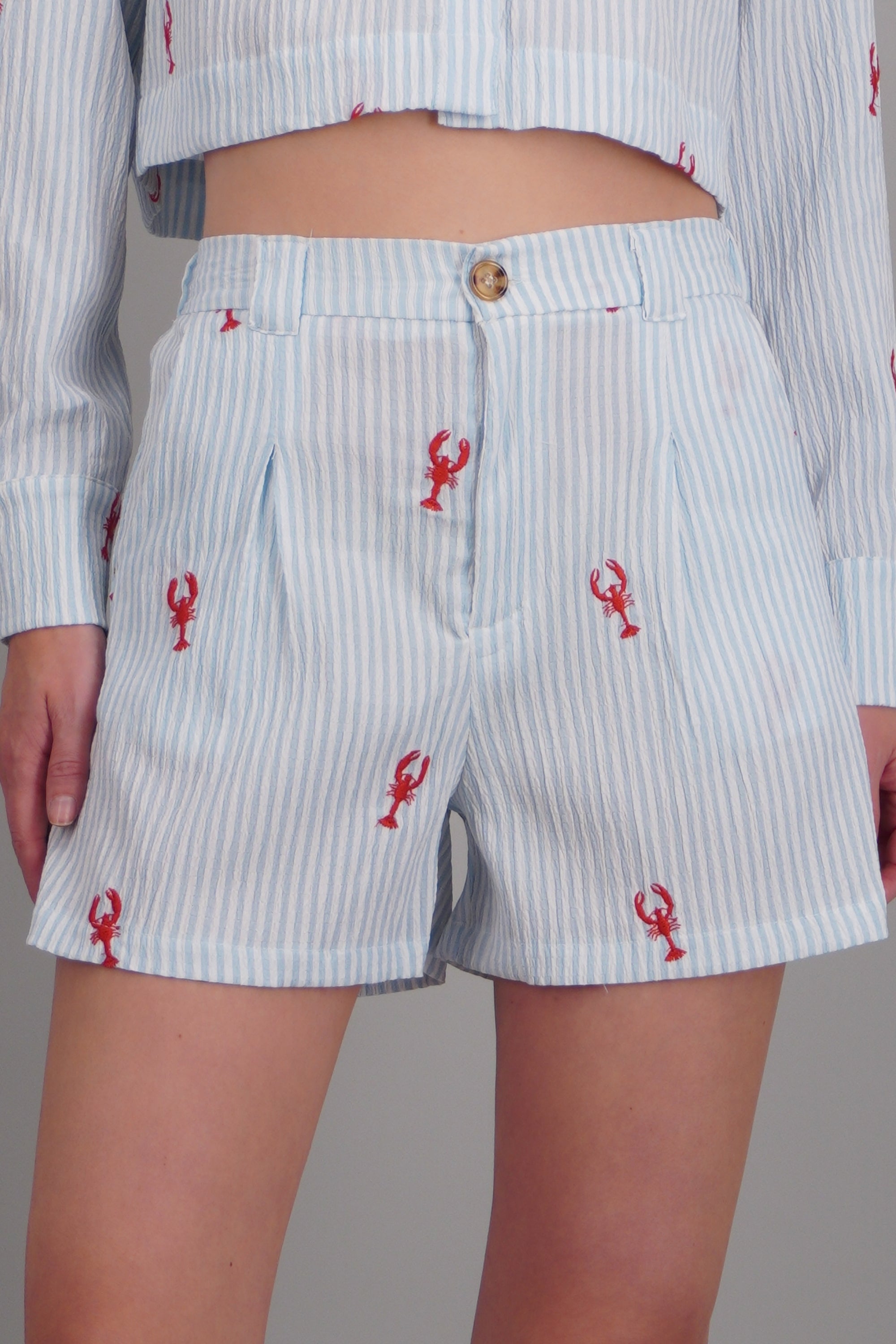 Short bordado langosta AZUL COMBO