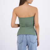 Top drapeado con aberturas
