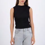 Blusa sin mangas drapeada