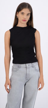Blusa sin mangas drapeada