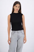 Blusa sin mangas drapeada