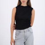 Blusa sin mangas drapeada