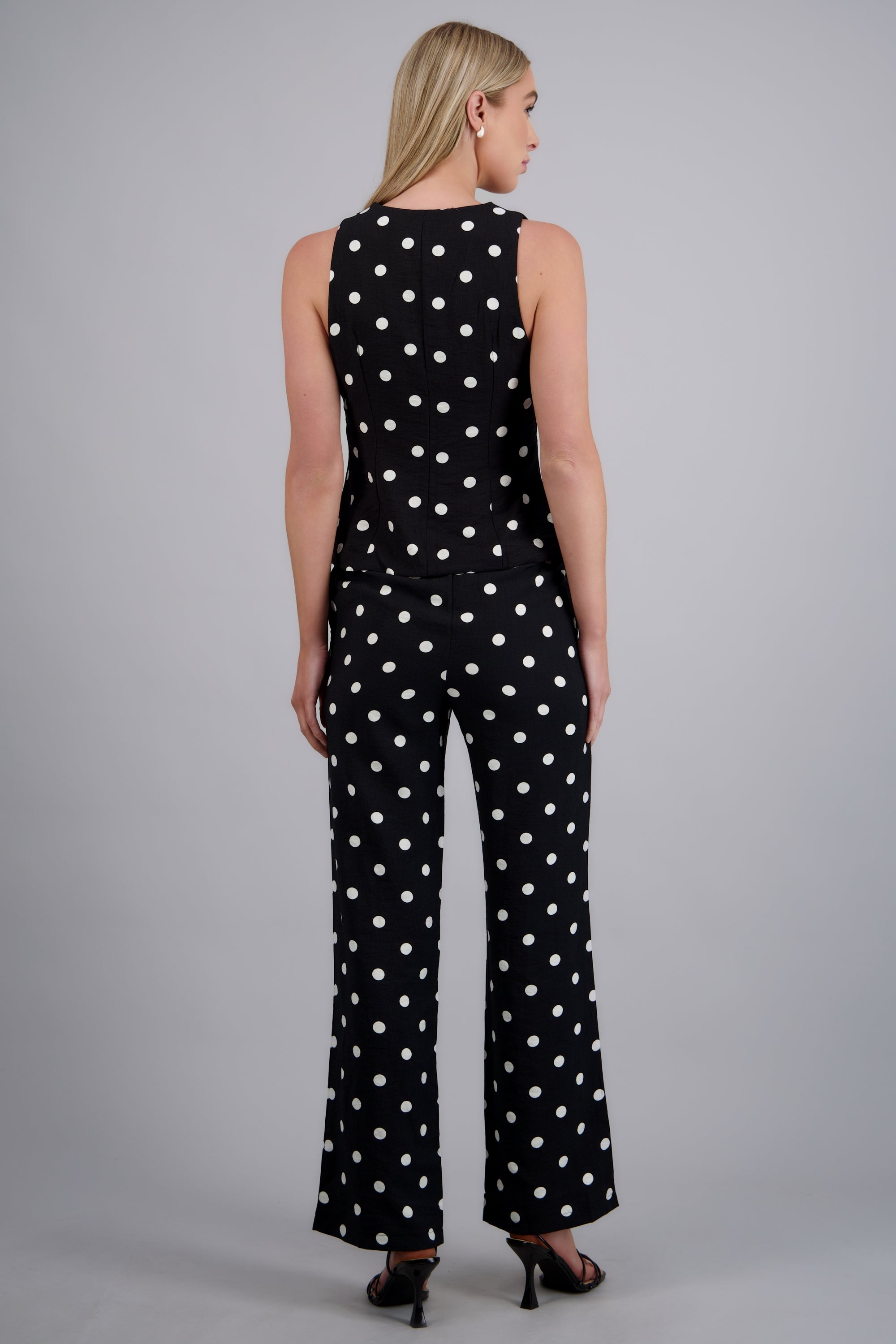 Pantalón recto polka dots NEGRO COMBO