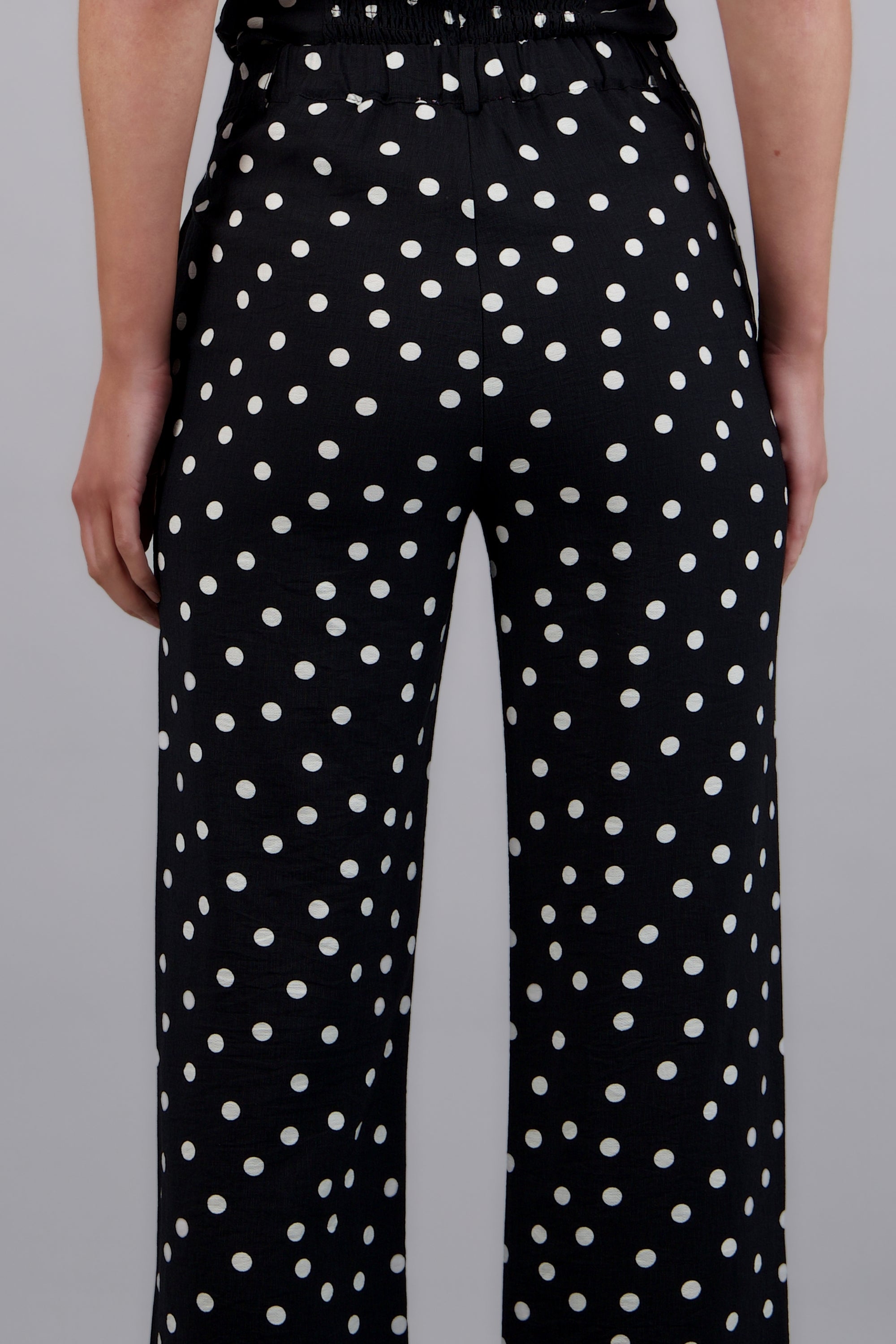 Pantalón recto polka dots NEGRO COMBO