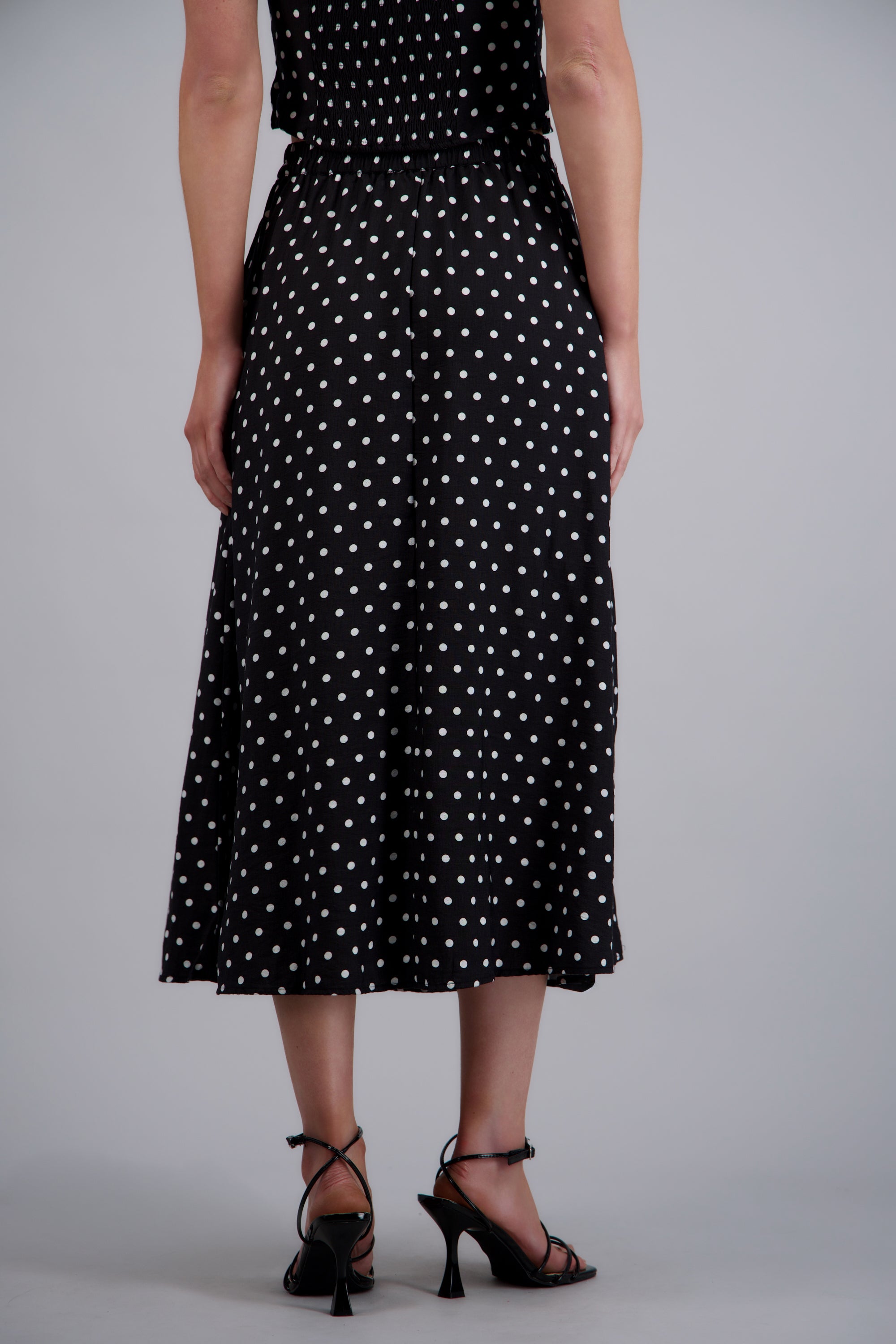 Falda midi polka dots NEGRO COMBO