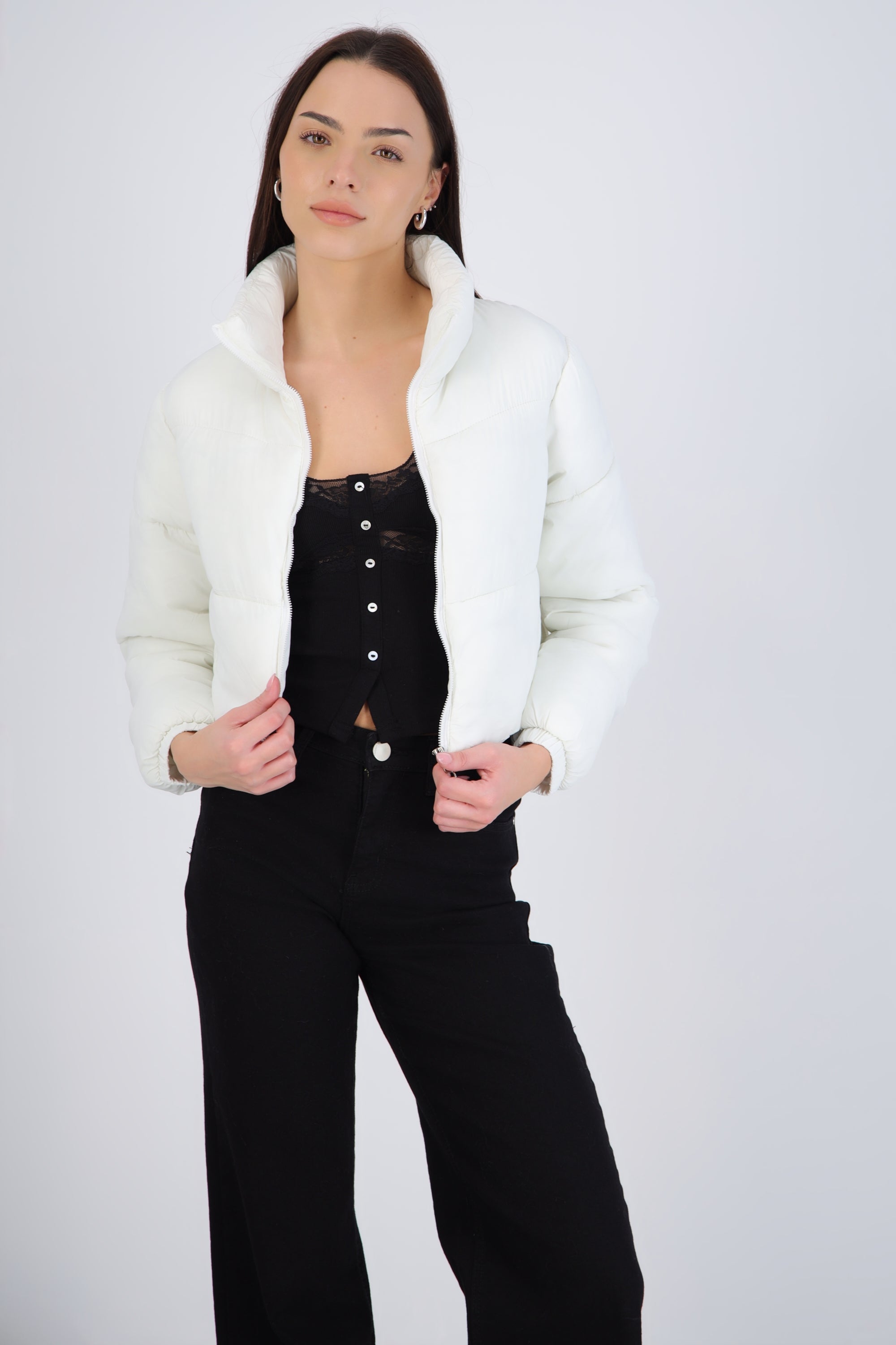 Chamarra puffer crop