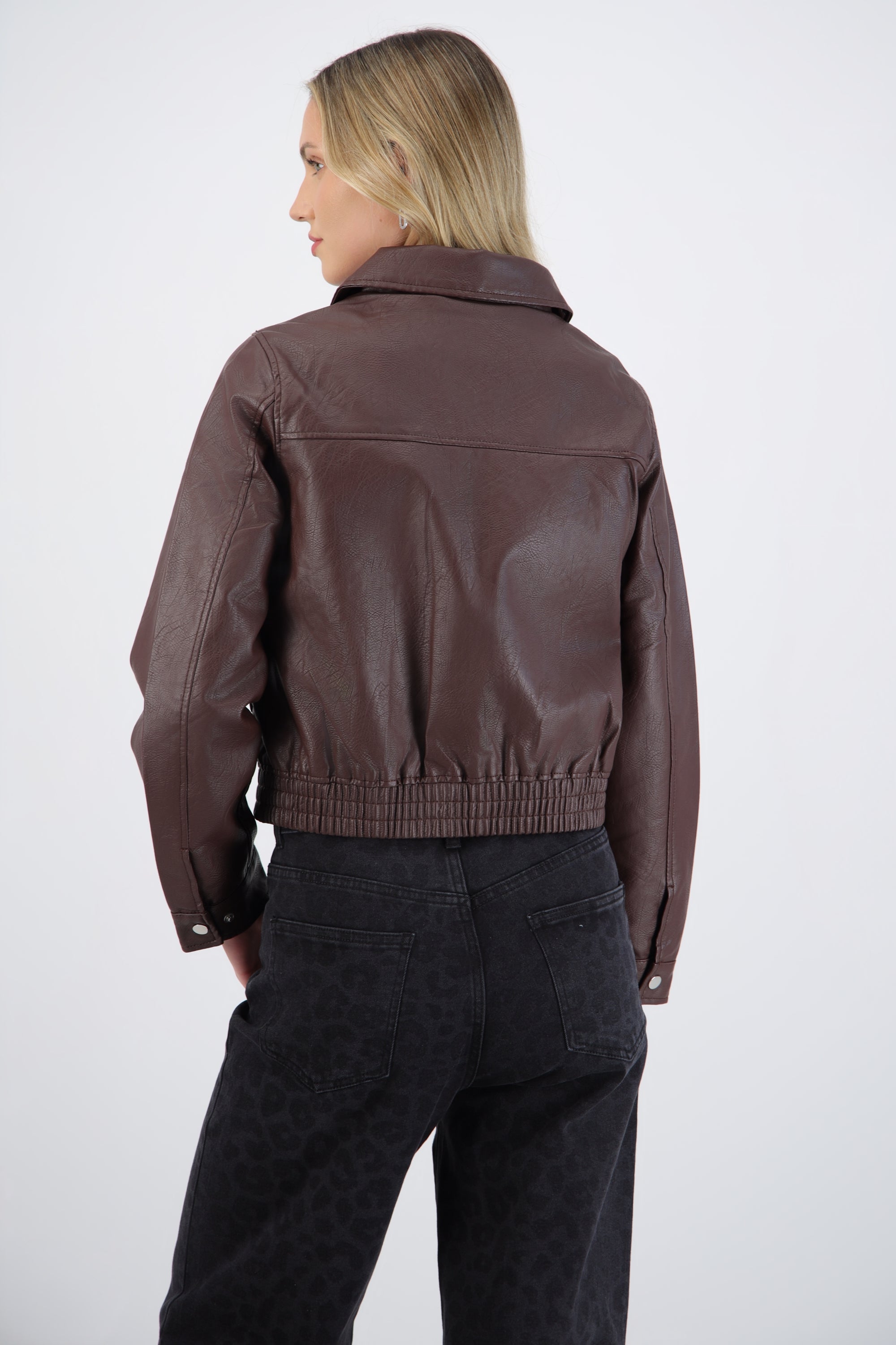 Chamarra pu bomber