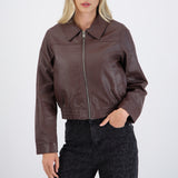 Chamarra pu bomber