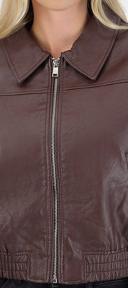 Chamarra pu bomber