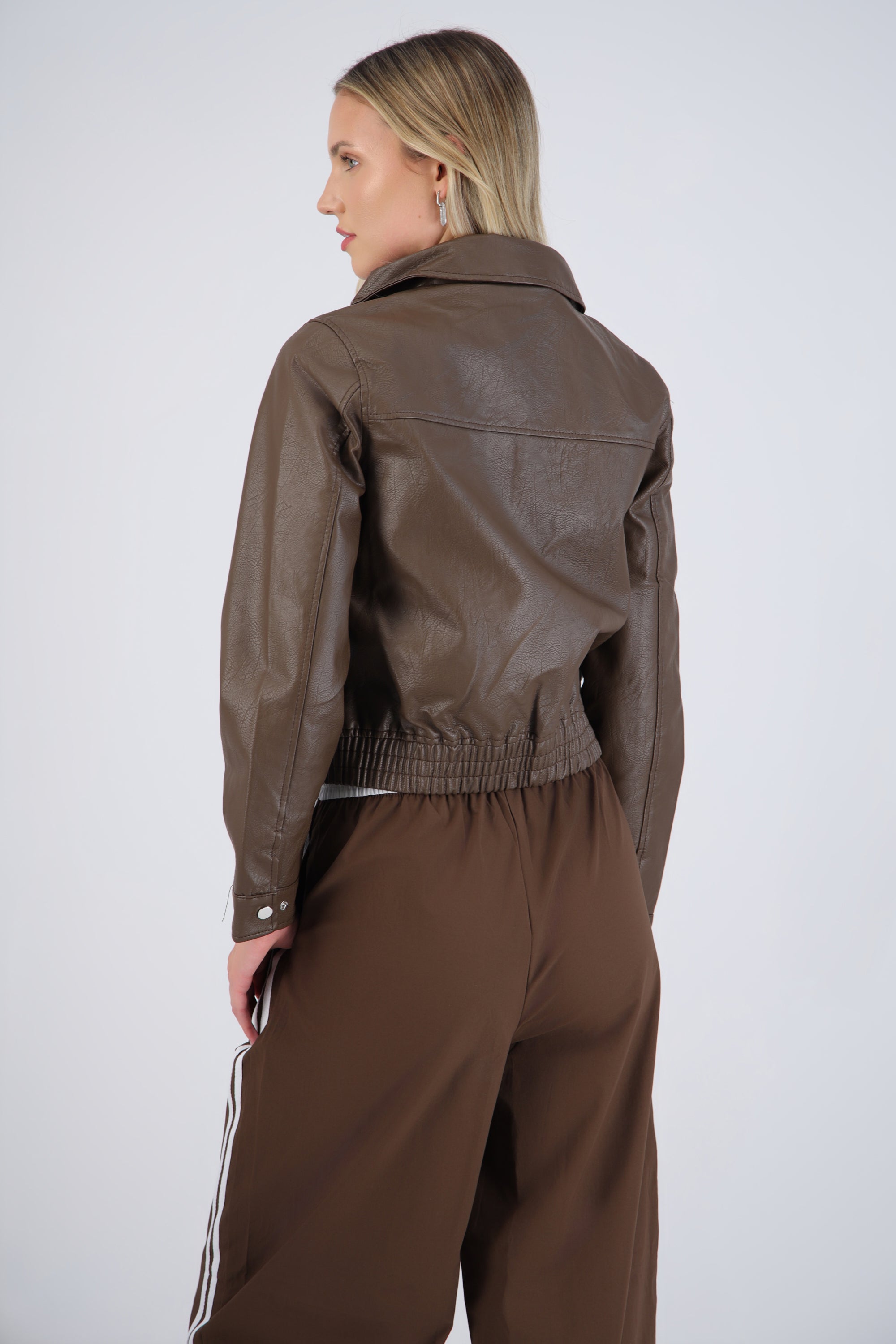 Chamarra pu bomber