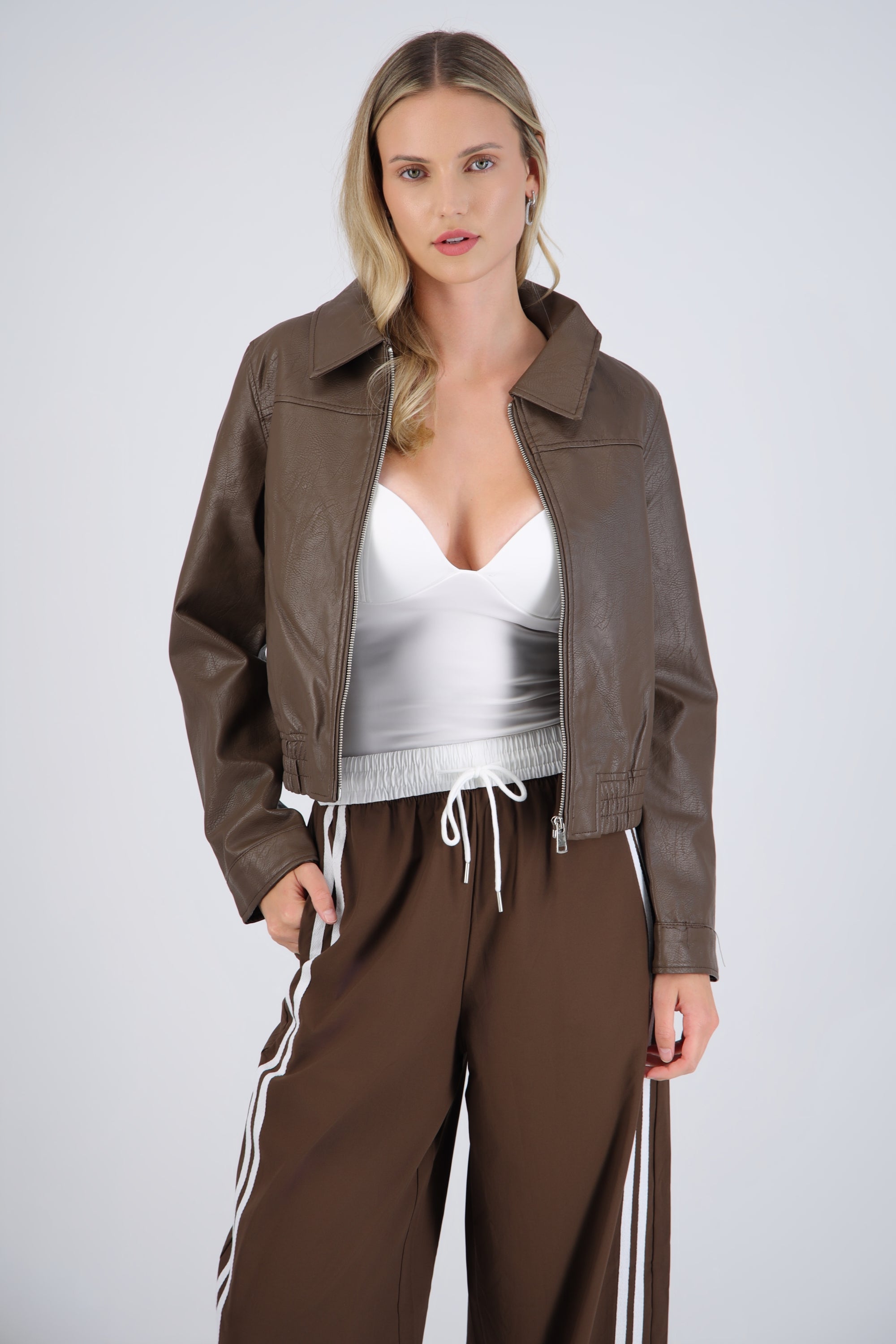 Chamarra pu bomber