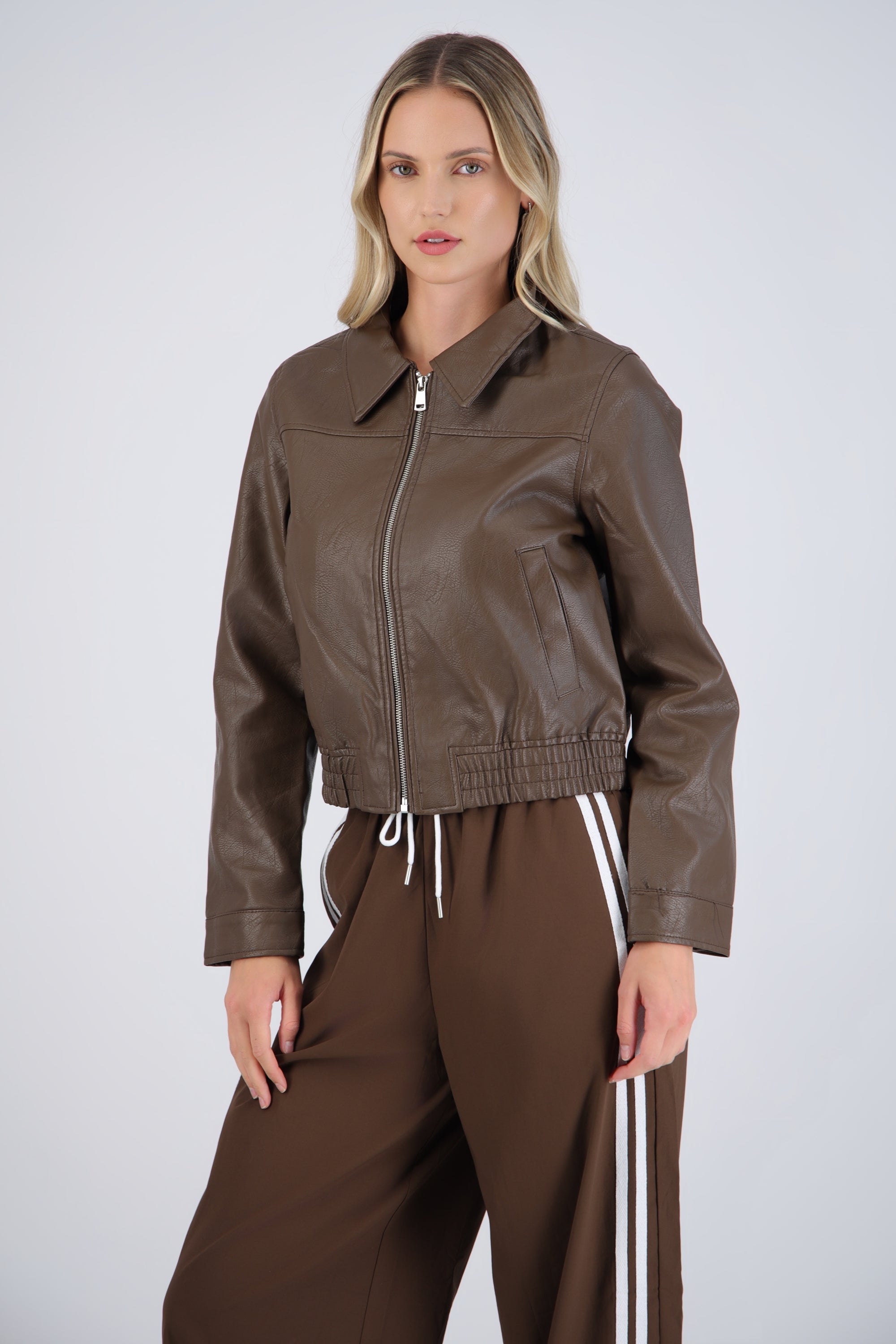 Chamarra pu bomber