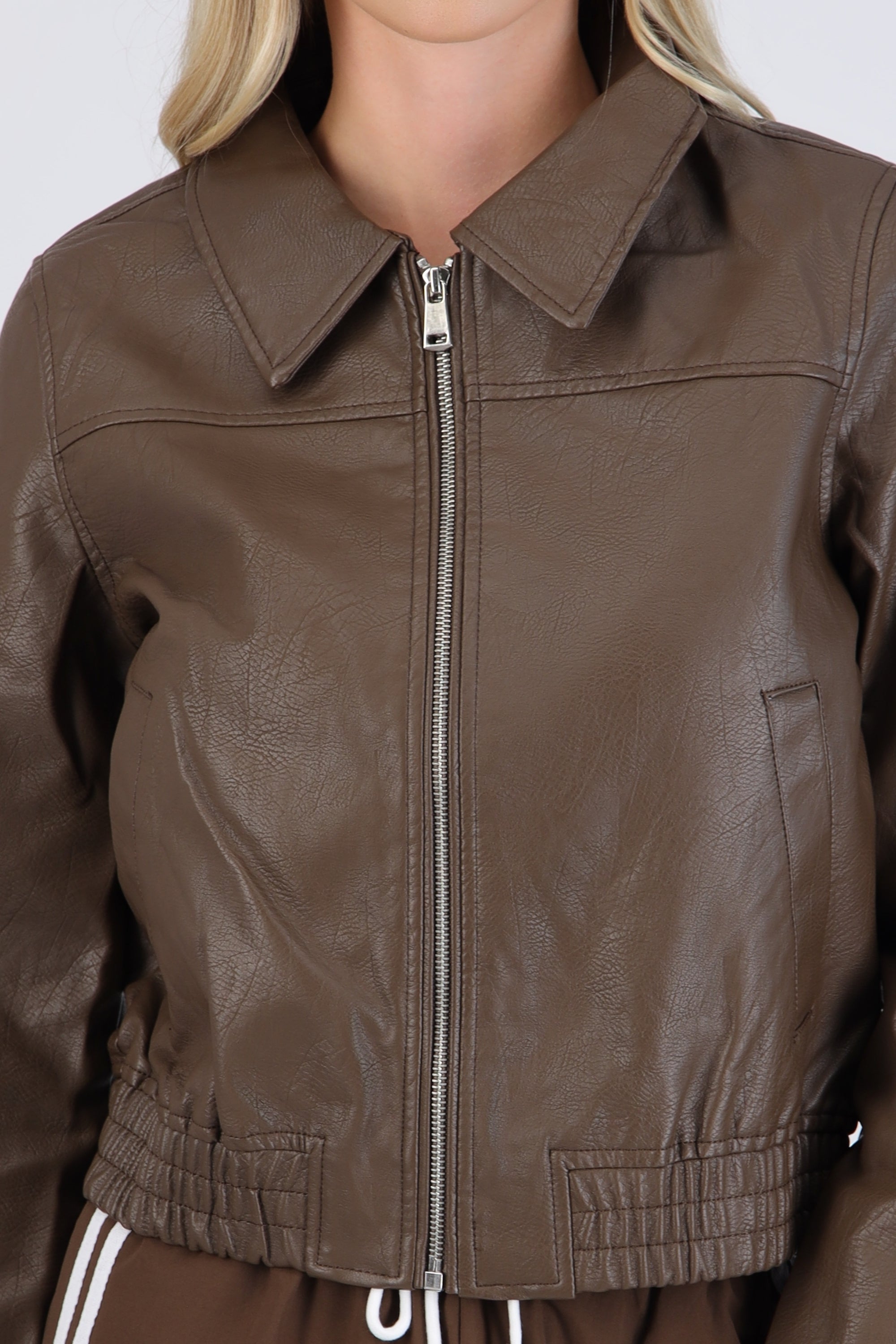 Chamarra pu bomber