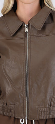 Chamarra pu bomber