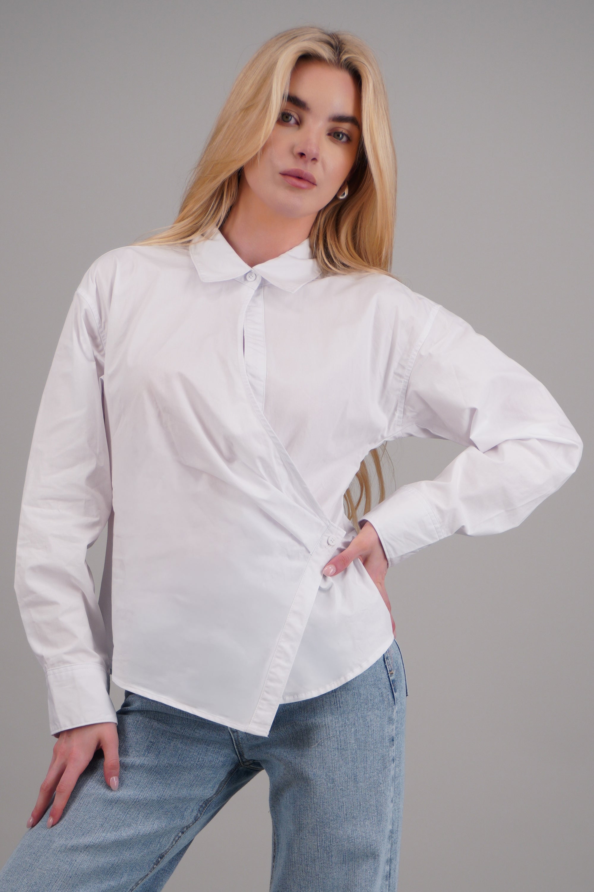 Camisa cruzada BLANCO
