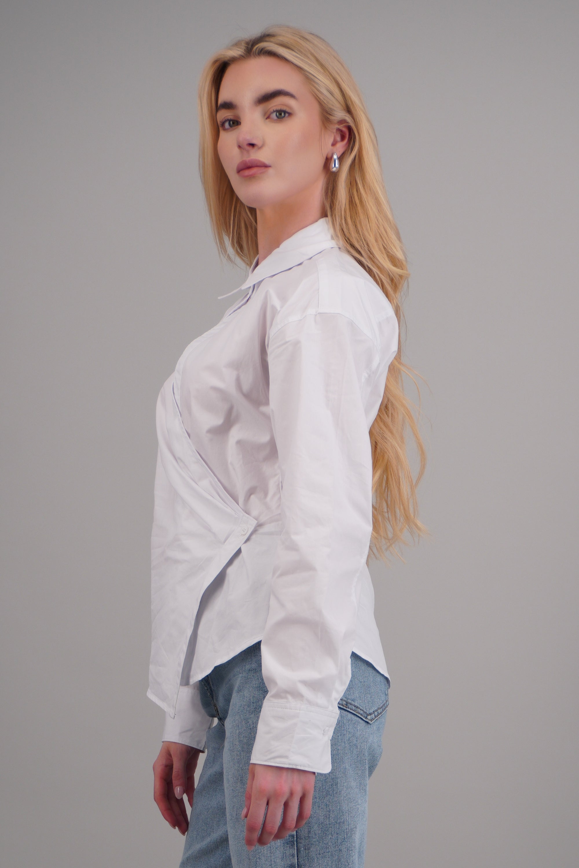 Camisa cruzada BLANCO