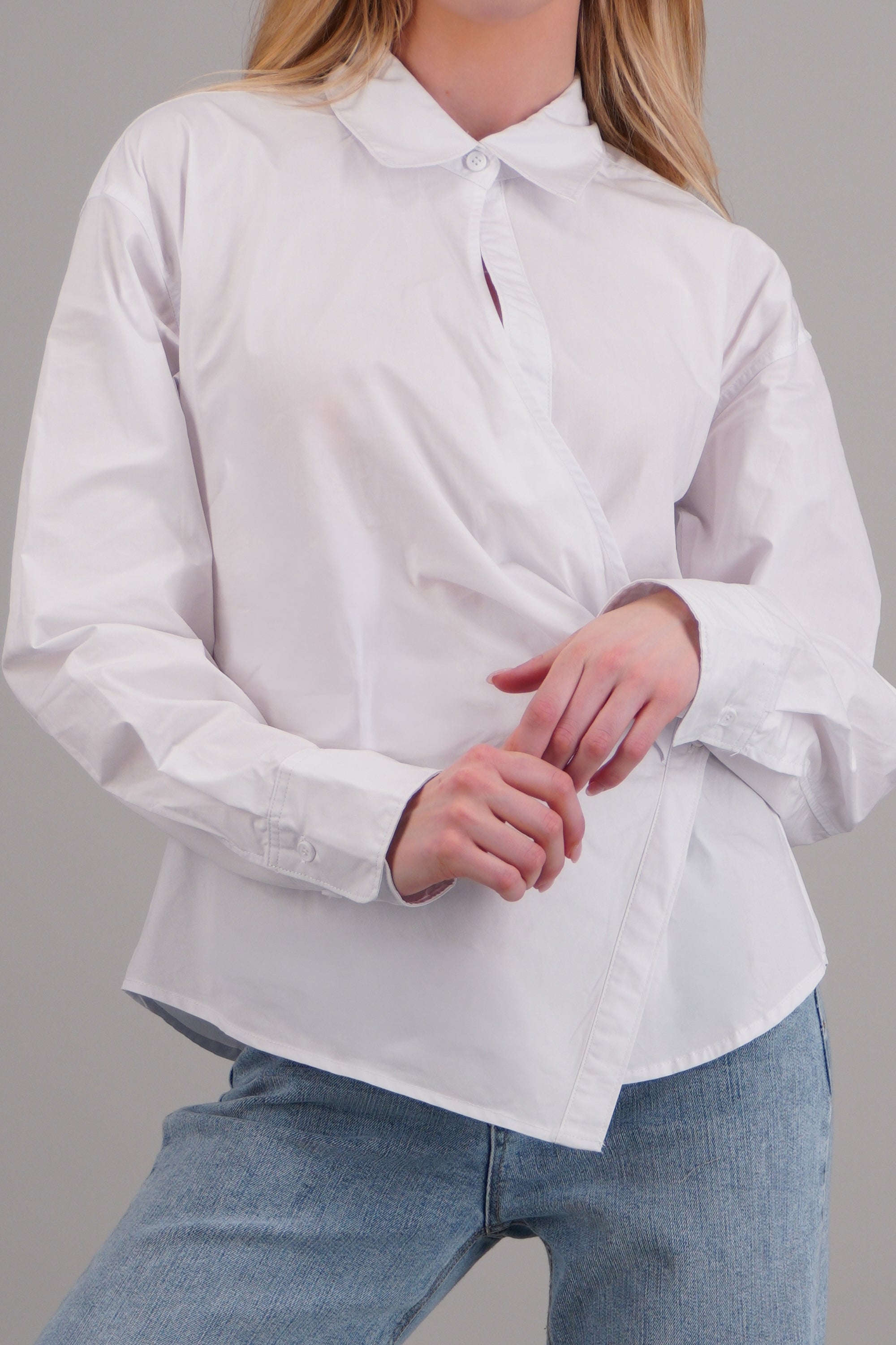 Camisa cruzada BLANCO