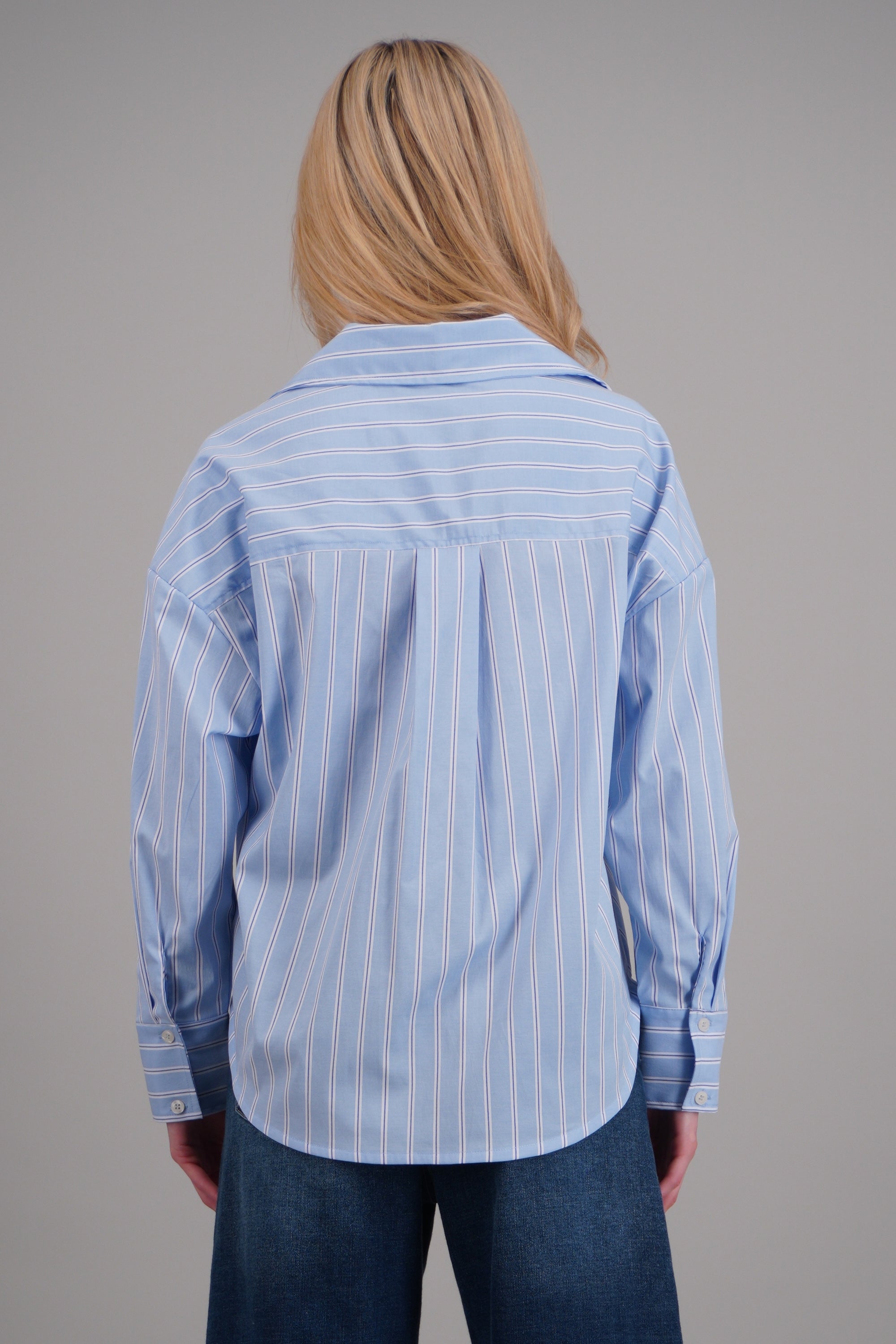 camisa oversize rayas AZUL COMBO