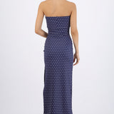 Vestido tubo doblez maxi polka dots