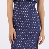 Vestido tubo doblez maxi polka dots