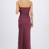 Vestido tubo doblez maxi polka dots