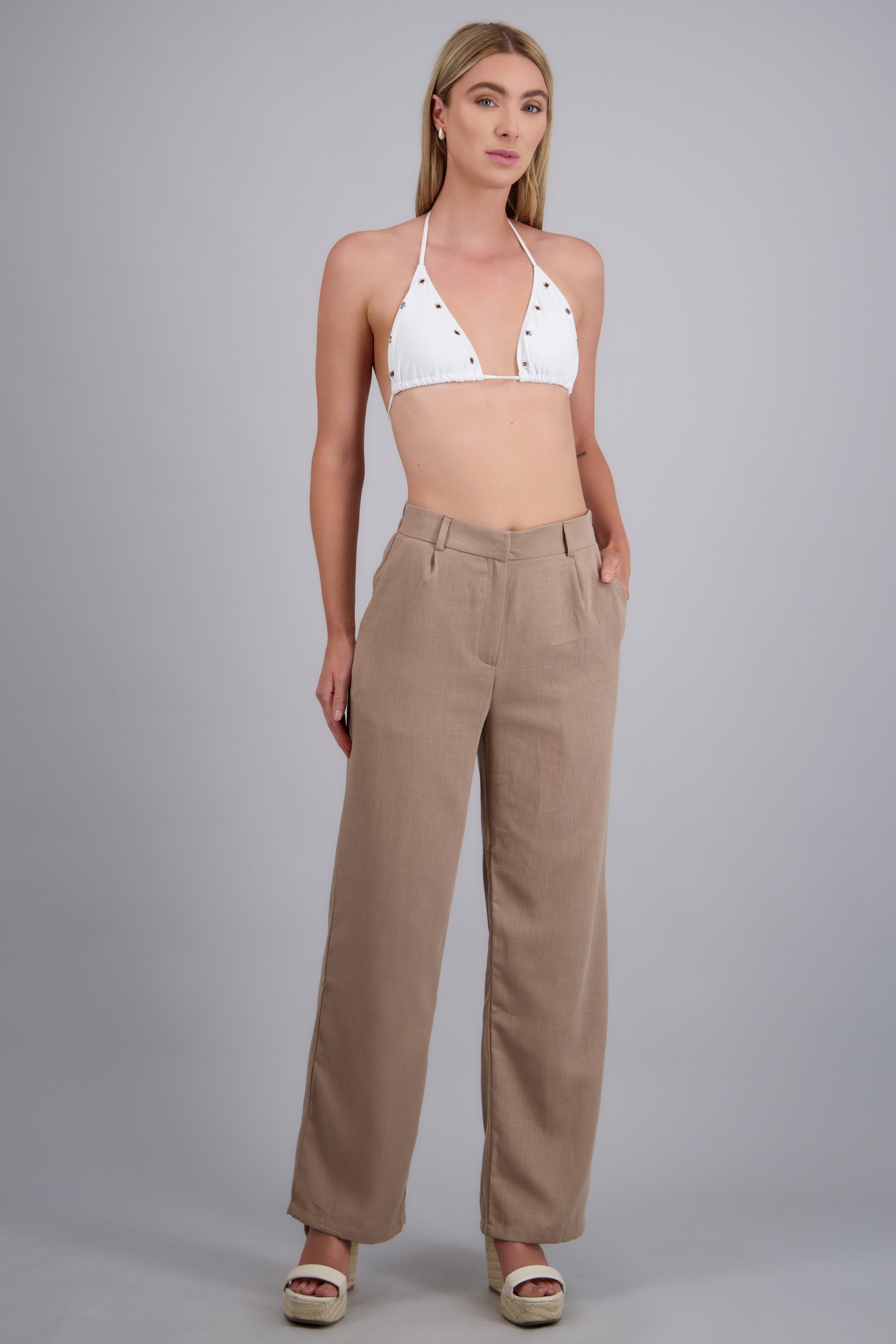 Pantalon pretina ligero TAN