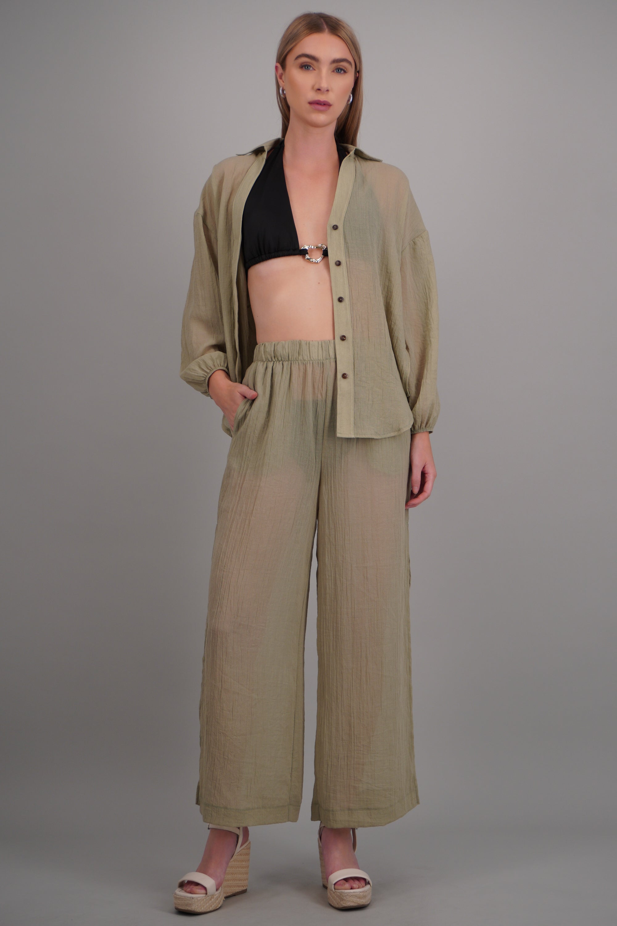 Pantalones ligeros con bolsas OLIVO