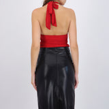 Top halter detalle liso