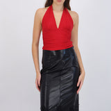 Top halter detalle liso