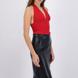 Top halter detalle liso