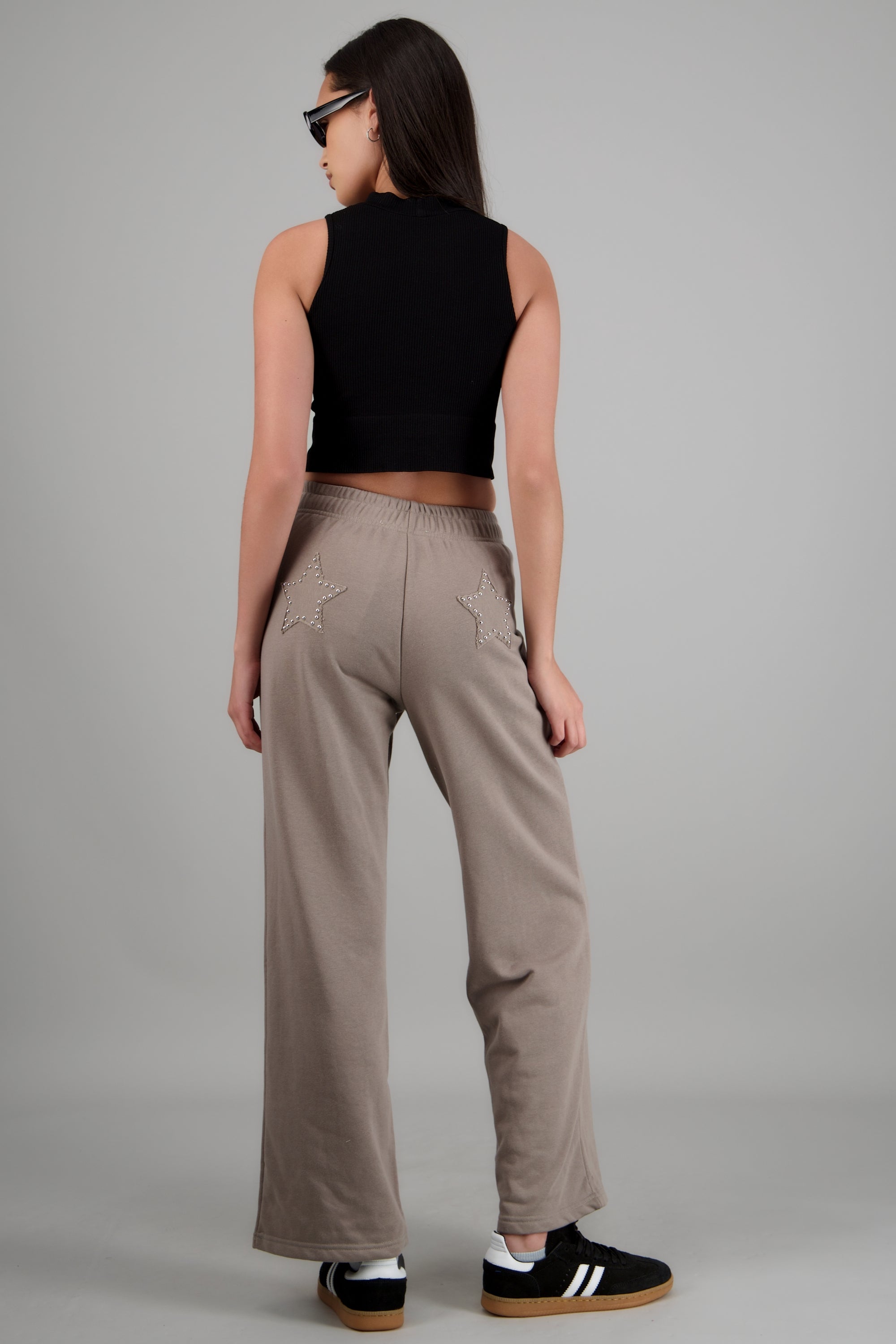 Pants lisos estrellas GRIS CLARO