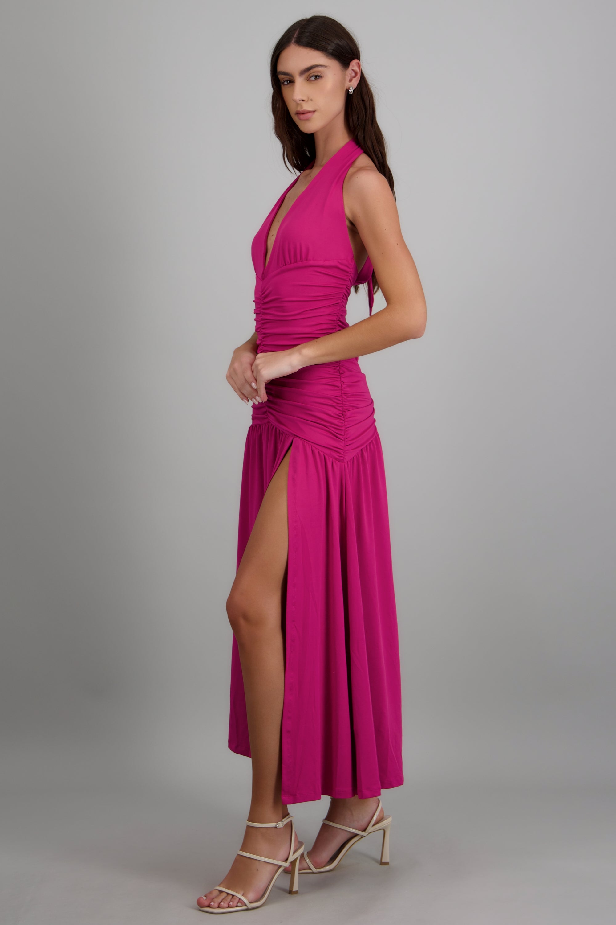 Vestido maxi liso MAGENTA