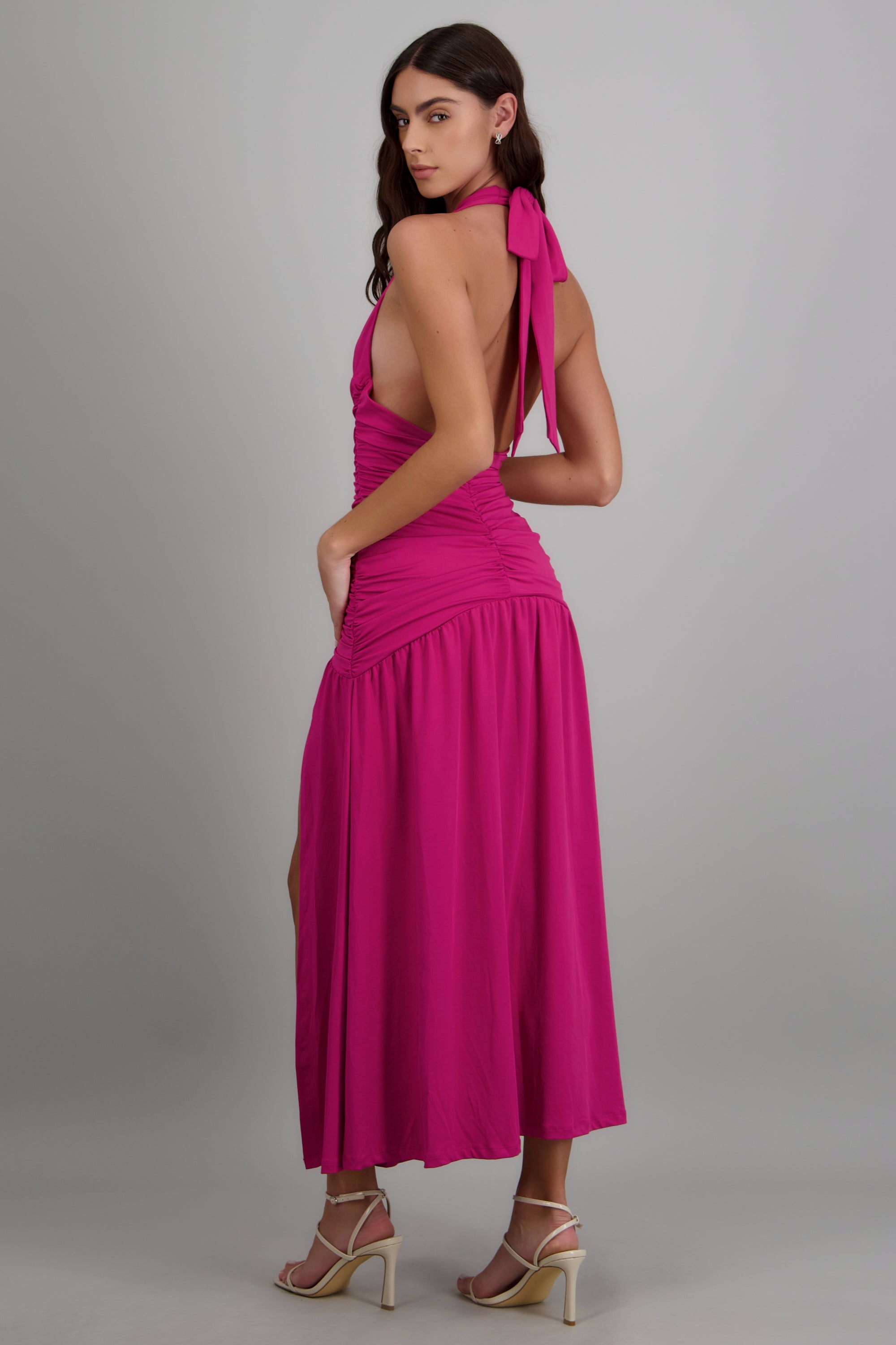 Vestido maxi liso MAGENTA