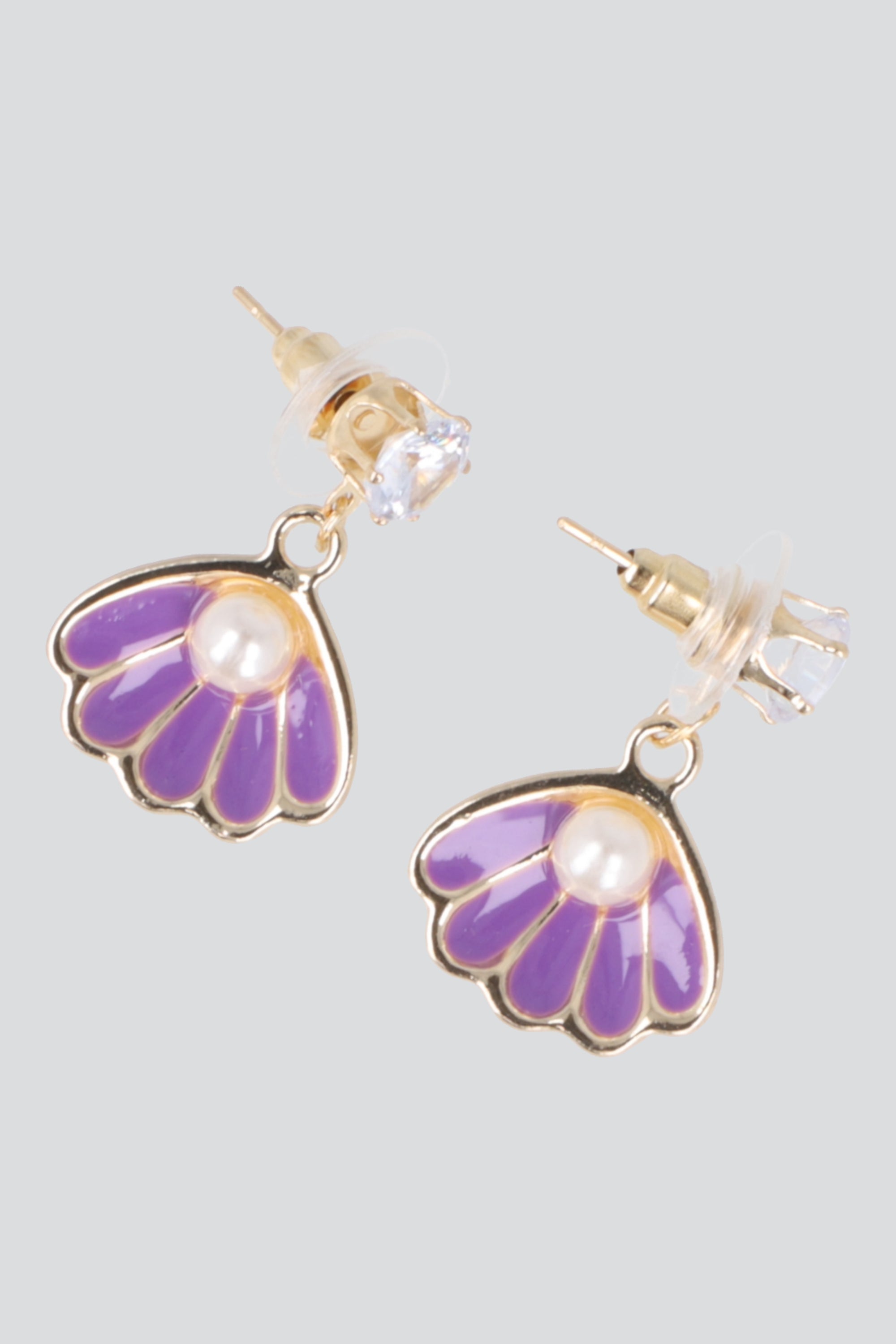 Aretes concha color MORADO