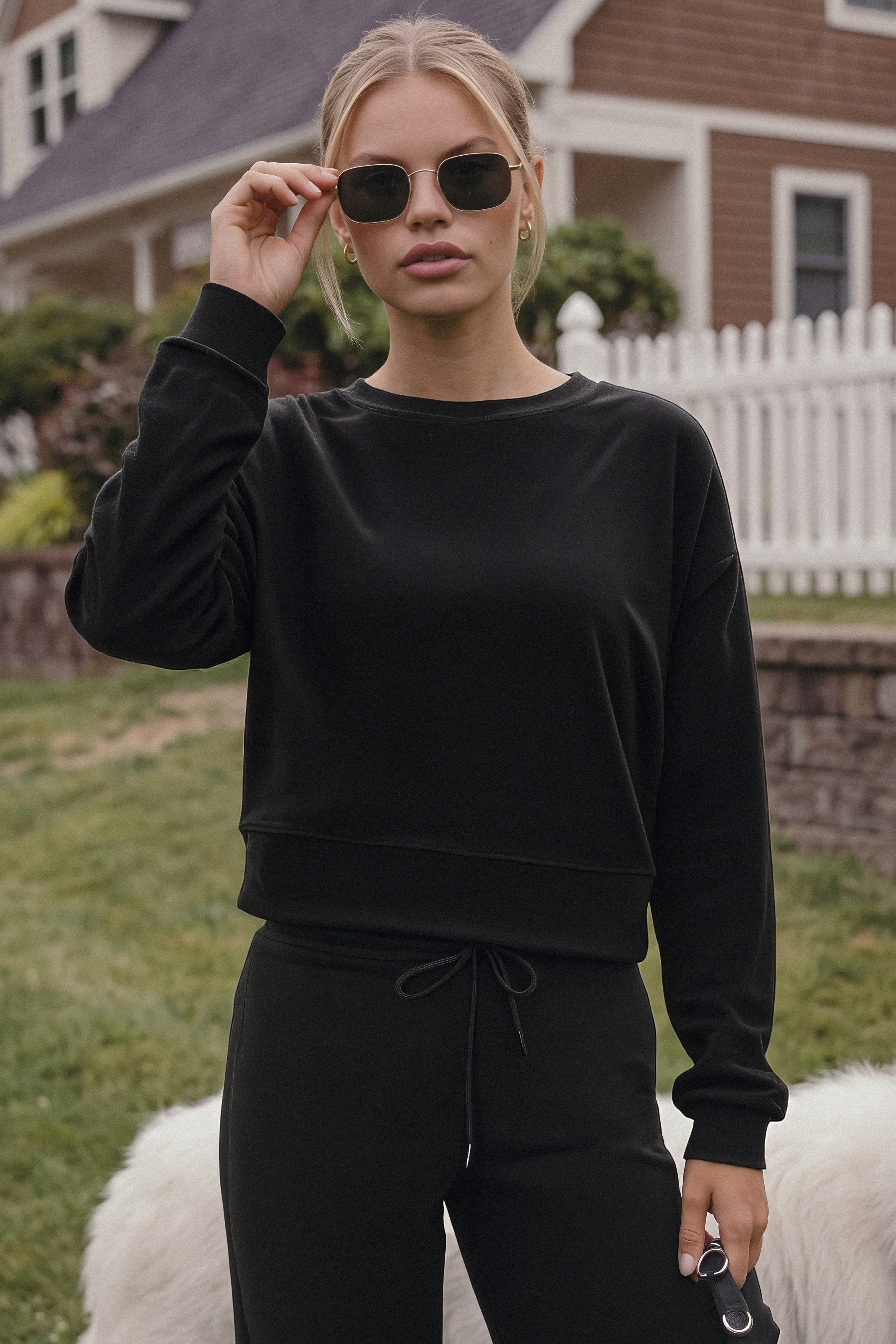 Sudadera tela modal NEGRO