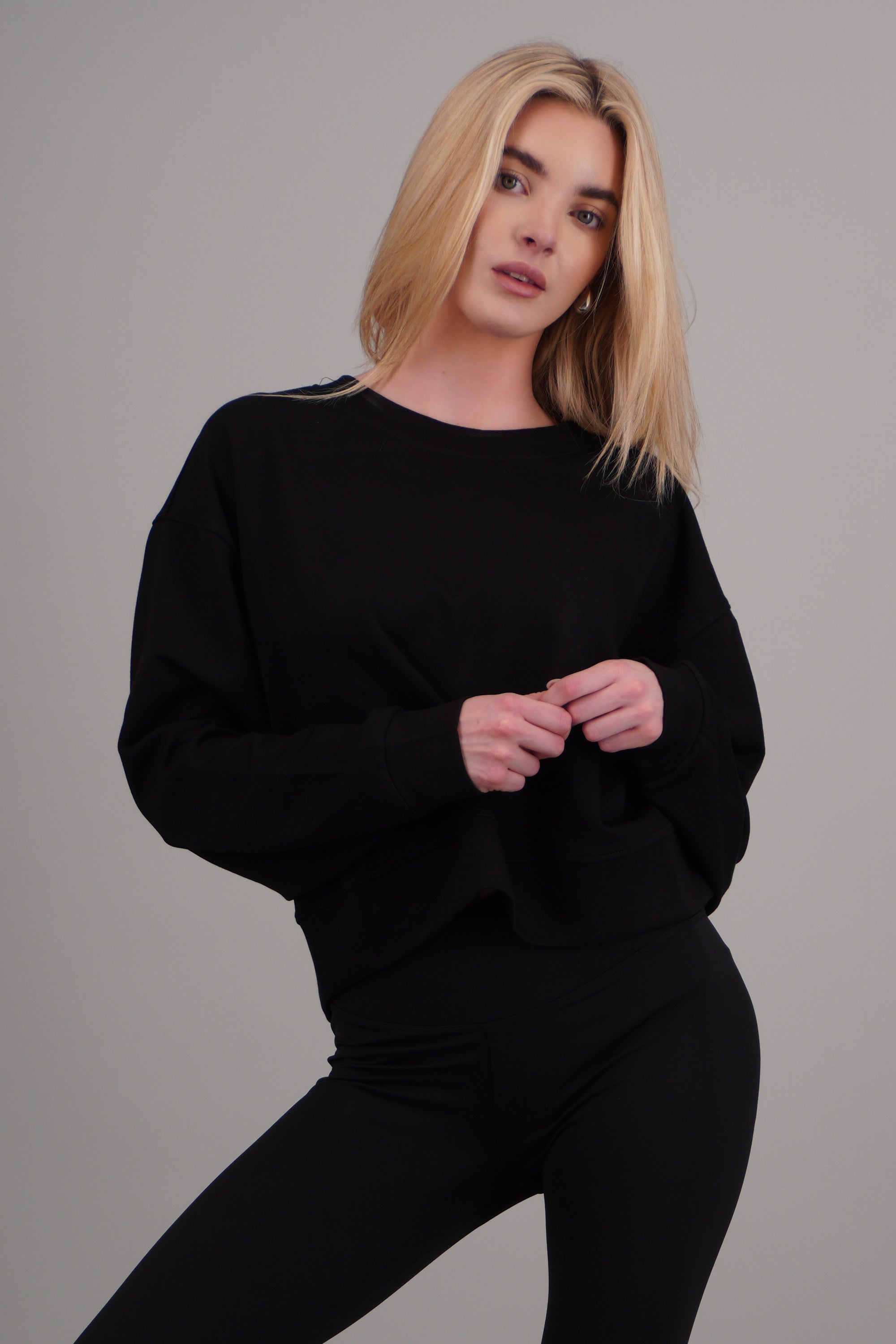 Sudadera tela modal NEGRO